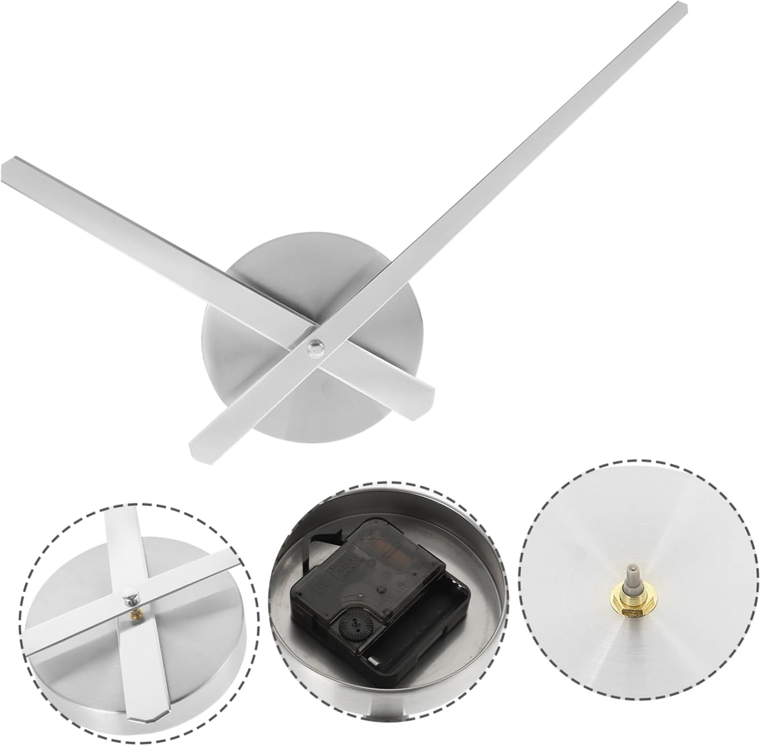 Amosfun DIY Wall Clock Hands Kit Metal 3D Dial Movement