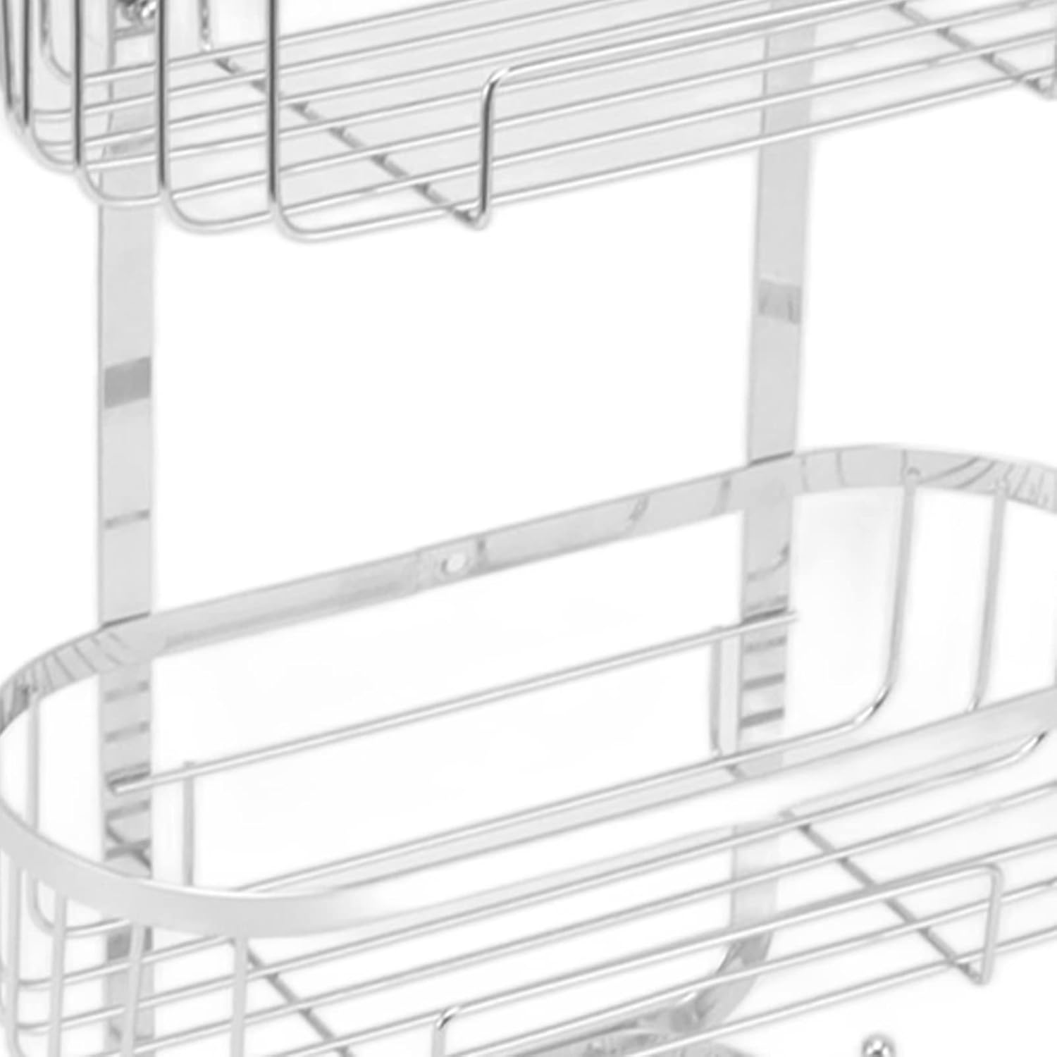 Sturdy Wall-Mounted Bathroom Basket 2 Layer Punch