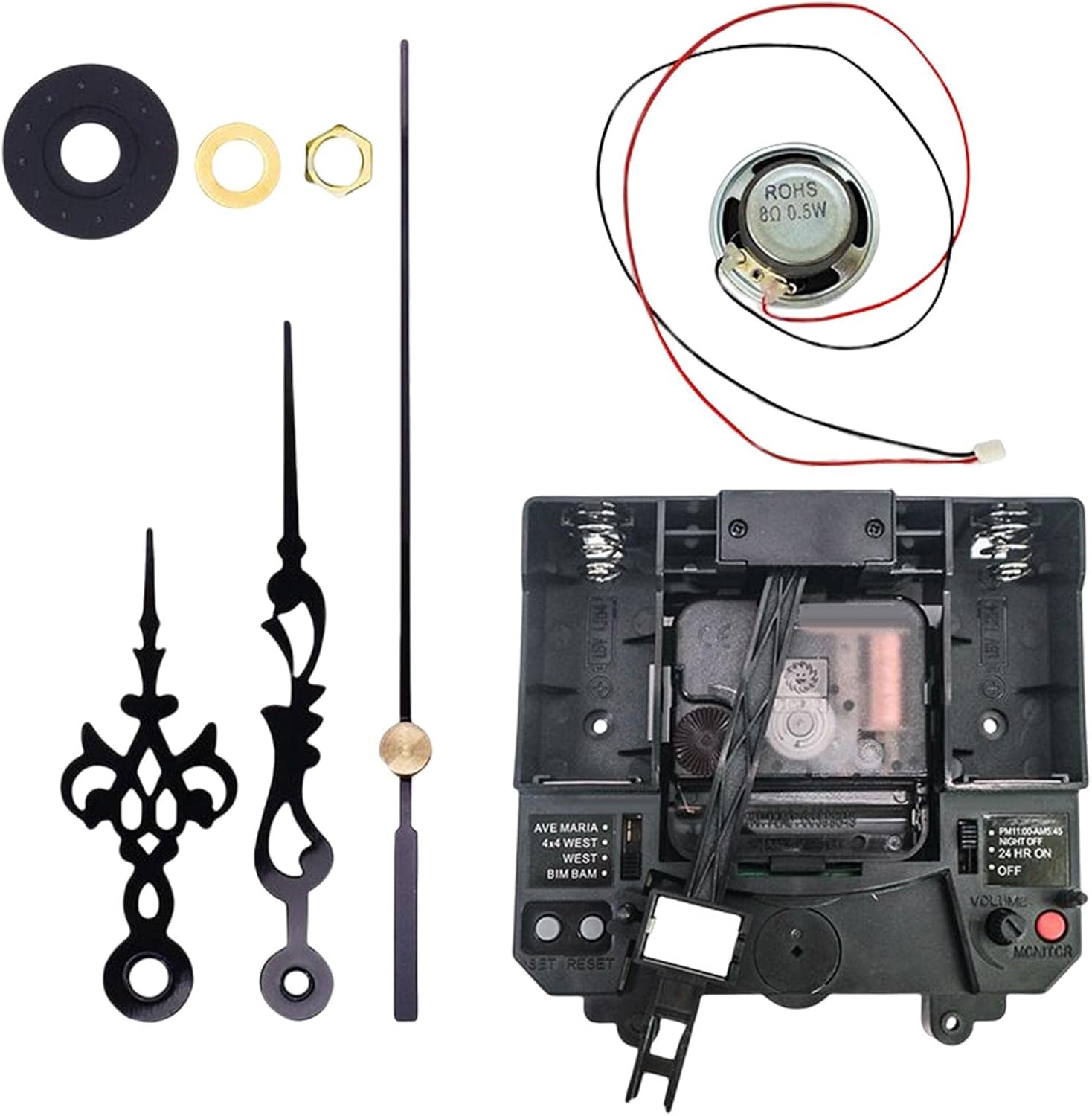 Milageto Quartz Clock Kit Easy to Repair Wallet Moved Sounds