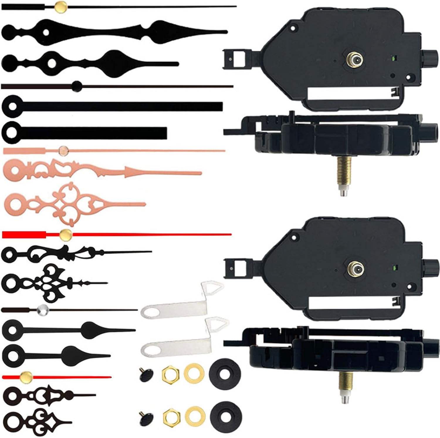 2-Pack Clock Movement Kit with 6 Pairs of Hands