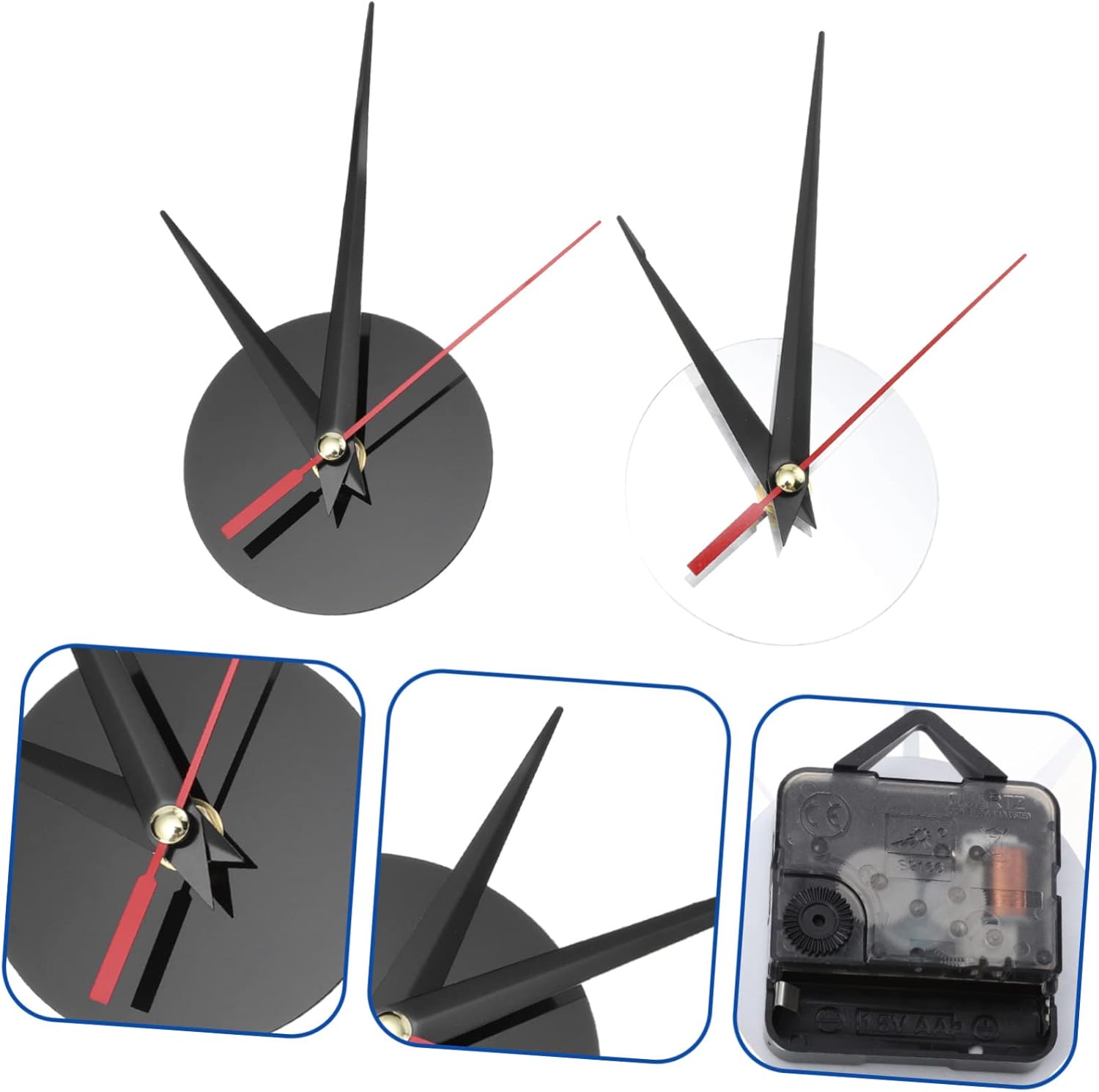2-Pack Replacement Parts for Wall Clocks - Precision quartz clock hands