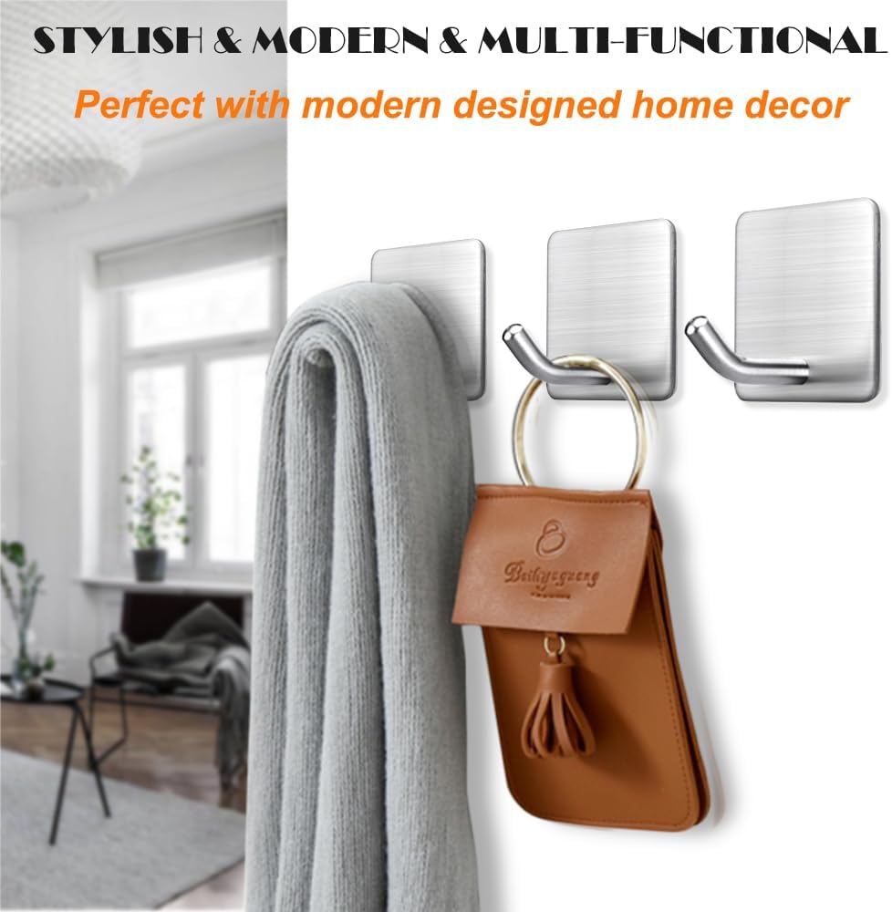 Heavy Duty Adhesive Towel Hook Set