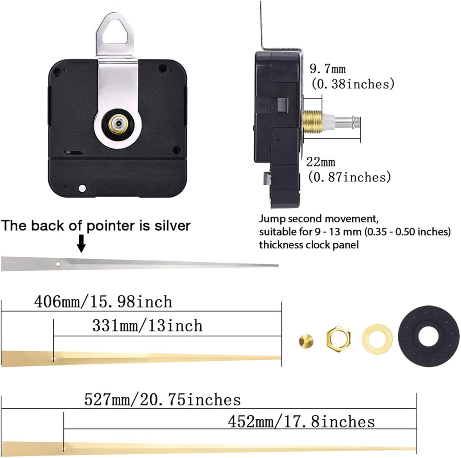 450mm Long Hand Clock Movement