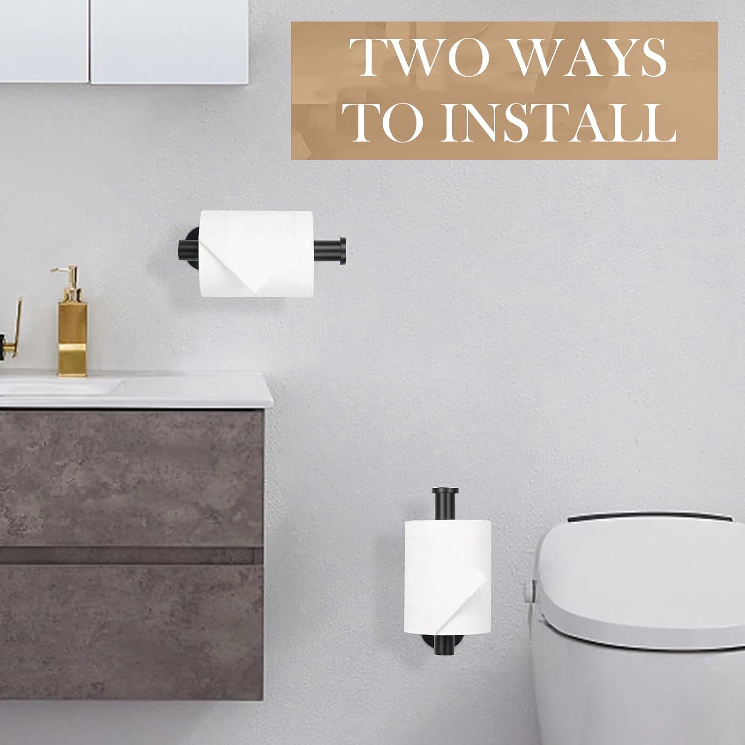 Sturdy Matte Black Toilet Paper Holder