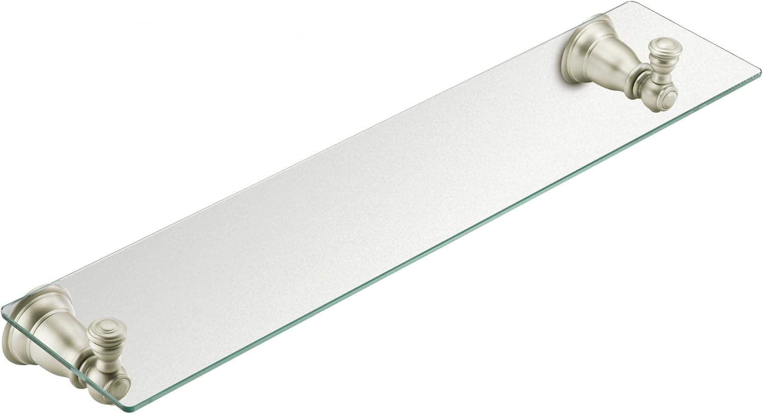 Warmask 20-Inch Wx5-Inch D Vanity Glass Shelf in Brushed Nickel