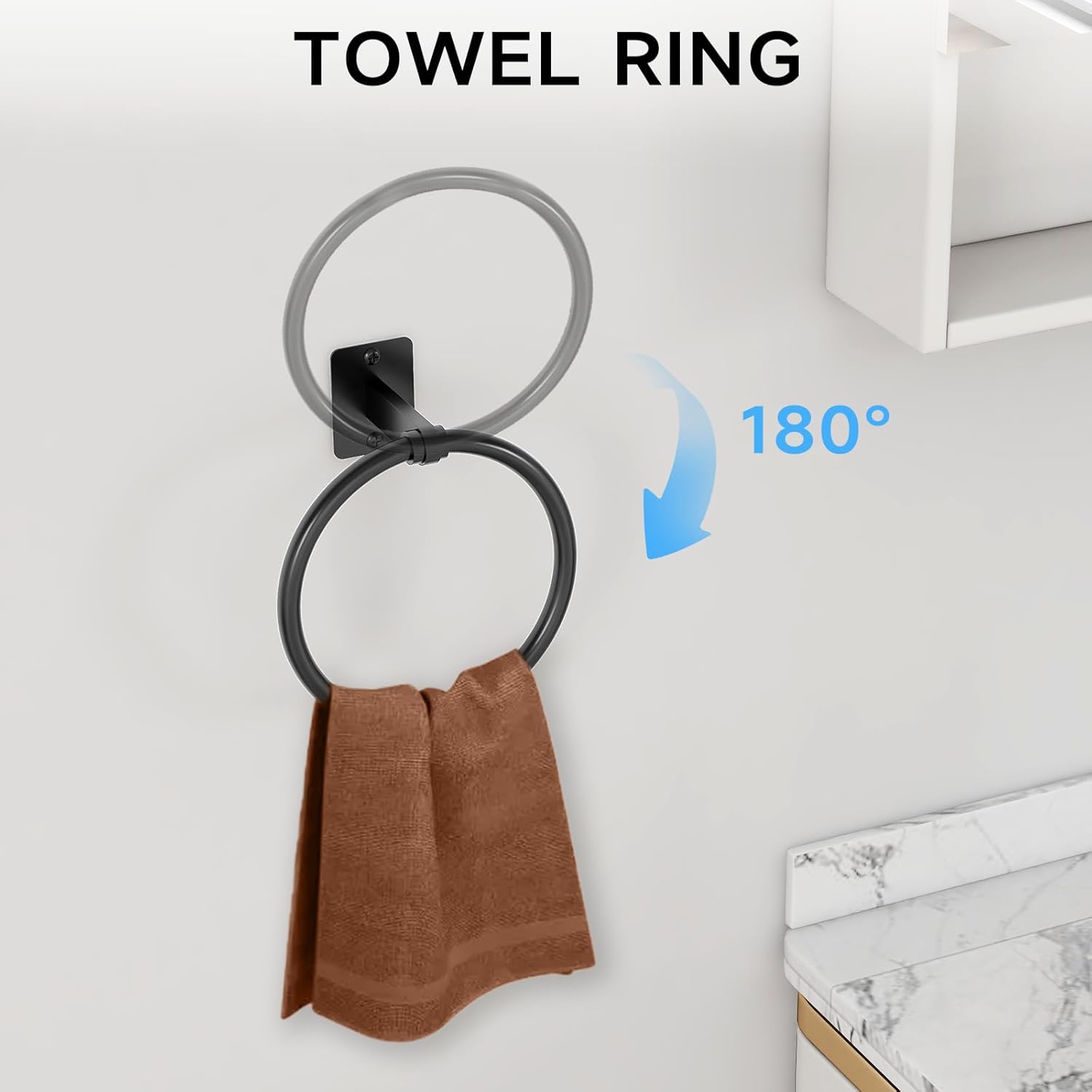 Sturdy 4-Piece Bathroom Hardware Set with Matte Black Finish