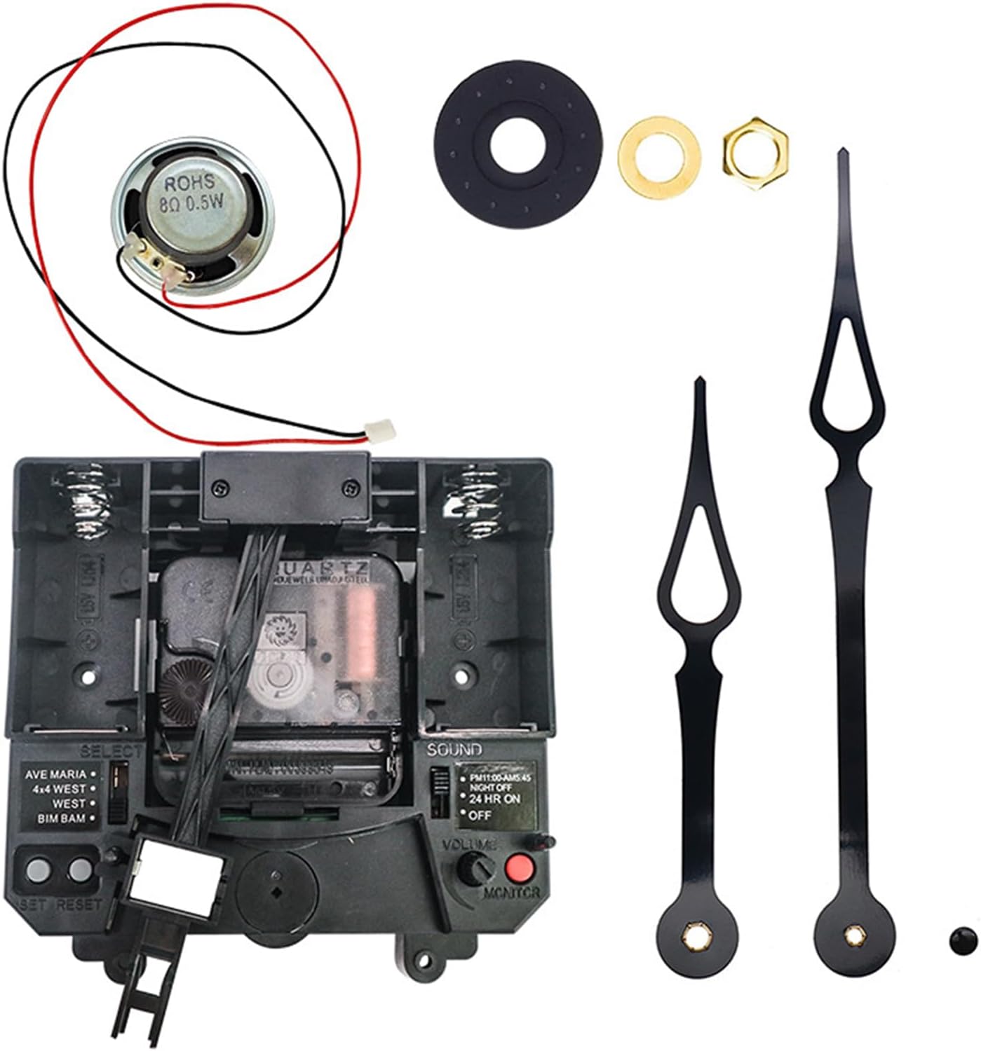 CVZQTESimple 300g Plastic Music Box Clock Movement
