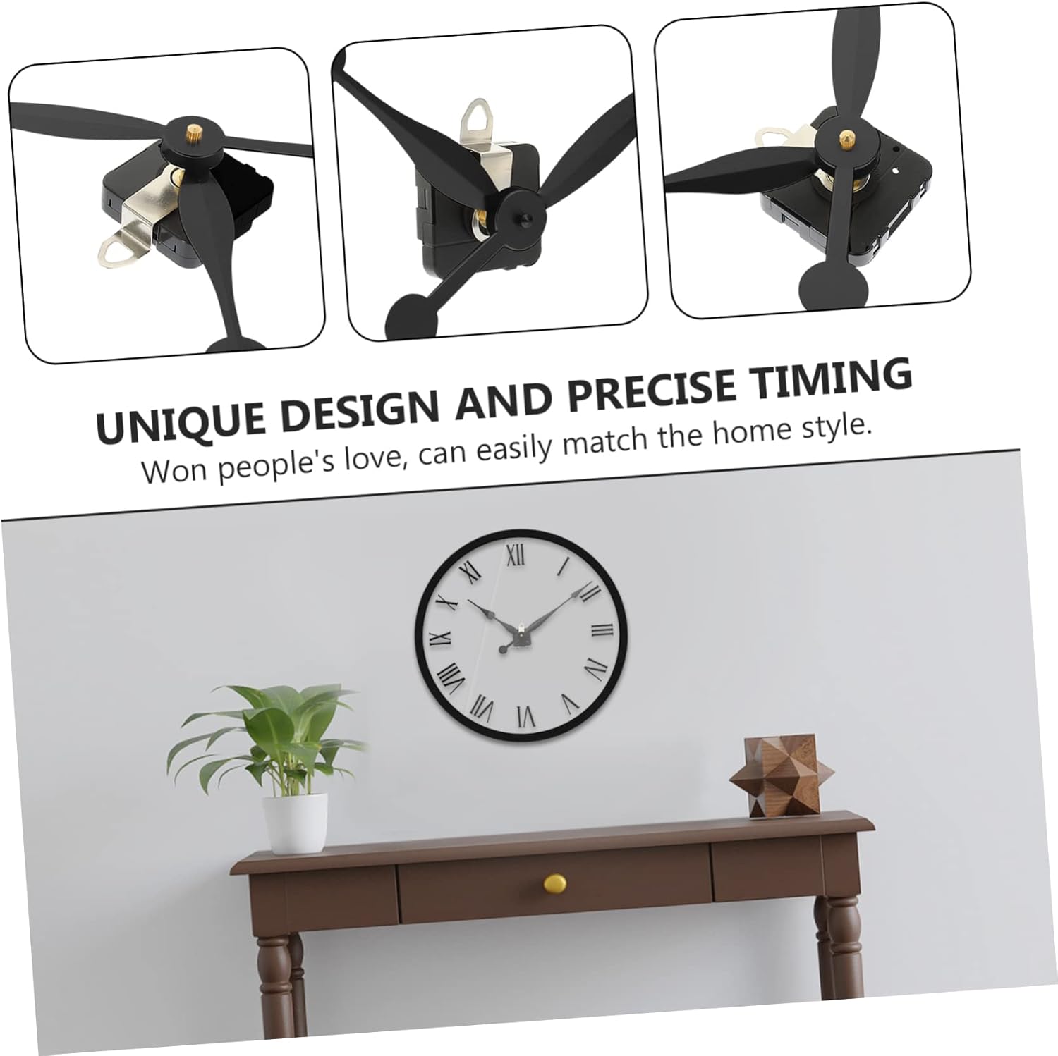 Precise Wall Clock Movement with Realistic Design forDIY clock Setup
