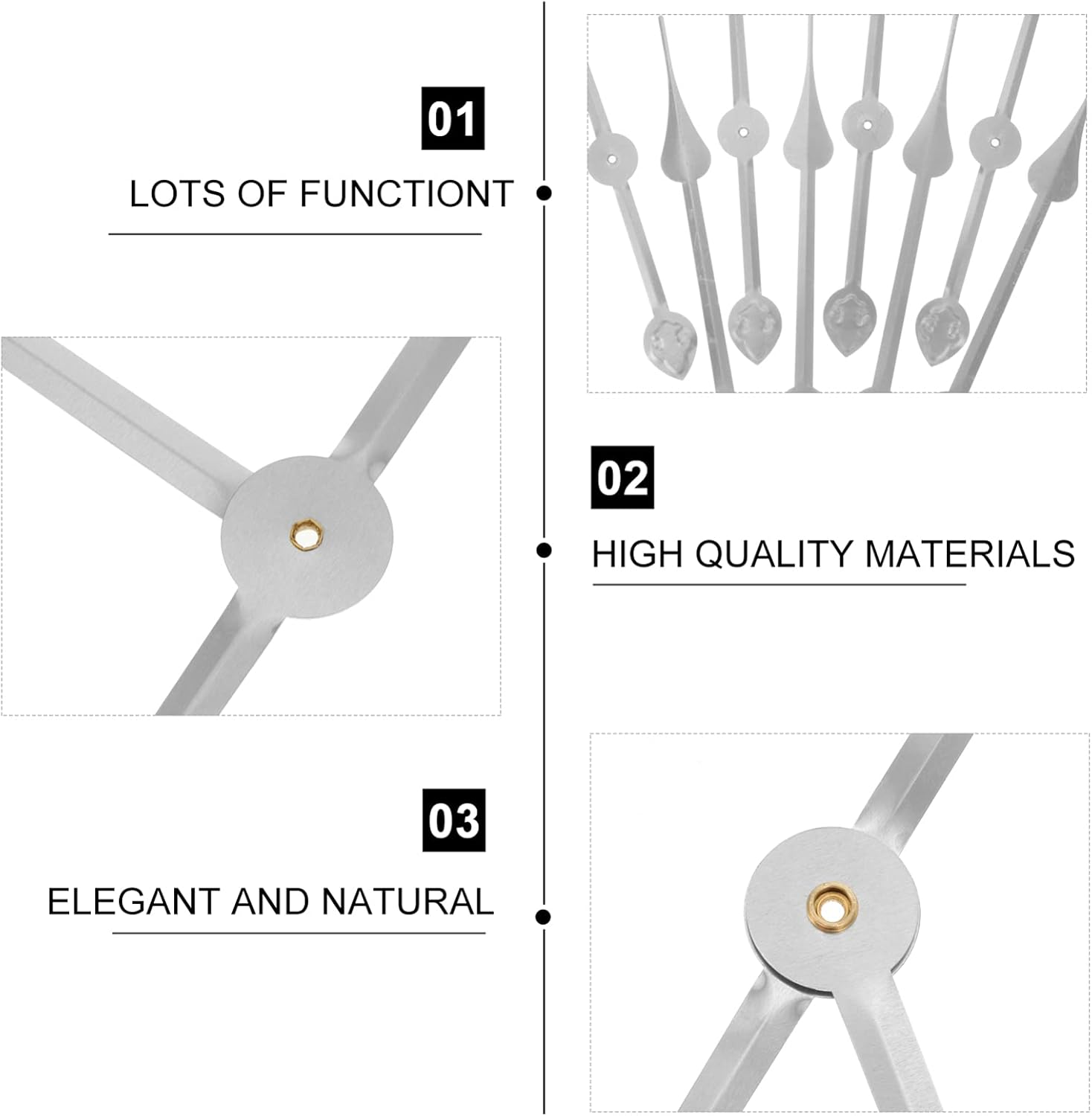 Durable Aluminum Clock Hand Replacement Set with Easy Installation
