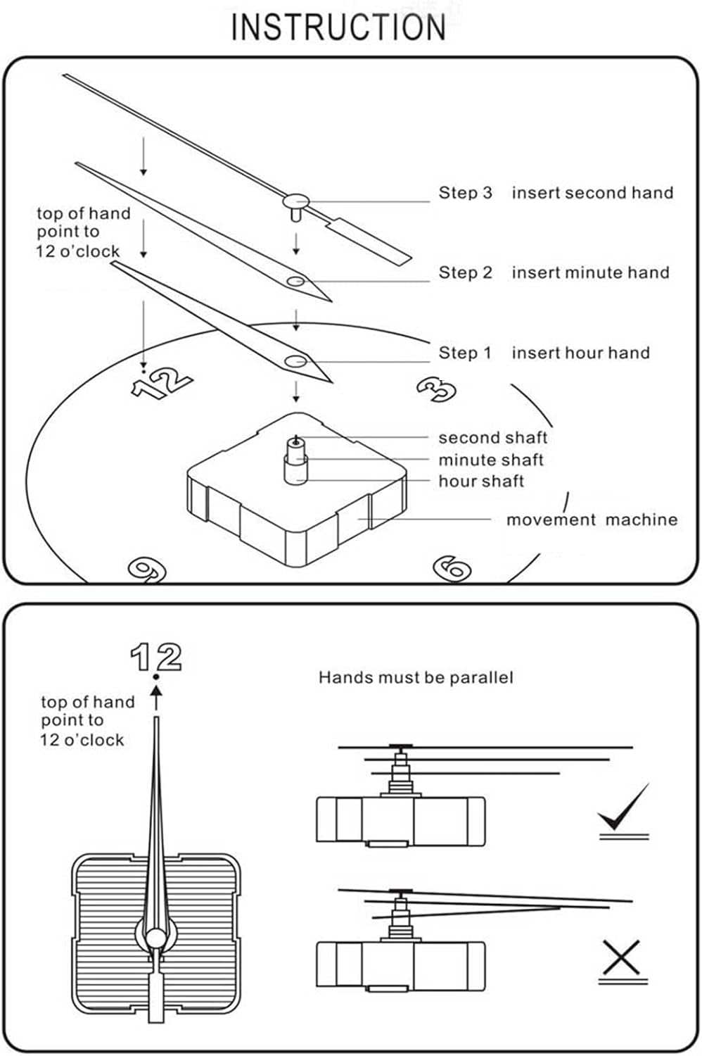Clock Movement Replacement With 2Pairs Hands For Repair
