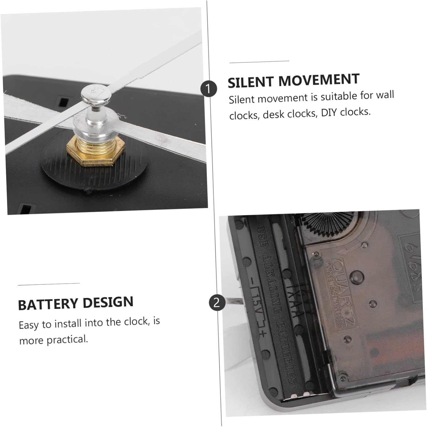 Silent Clock Movement Kit for Walls Desks