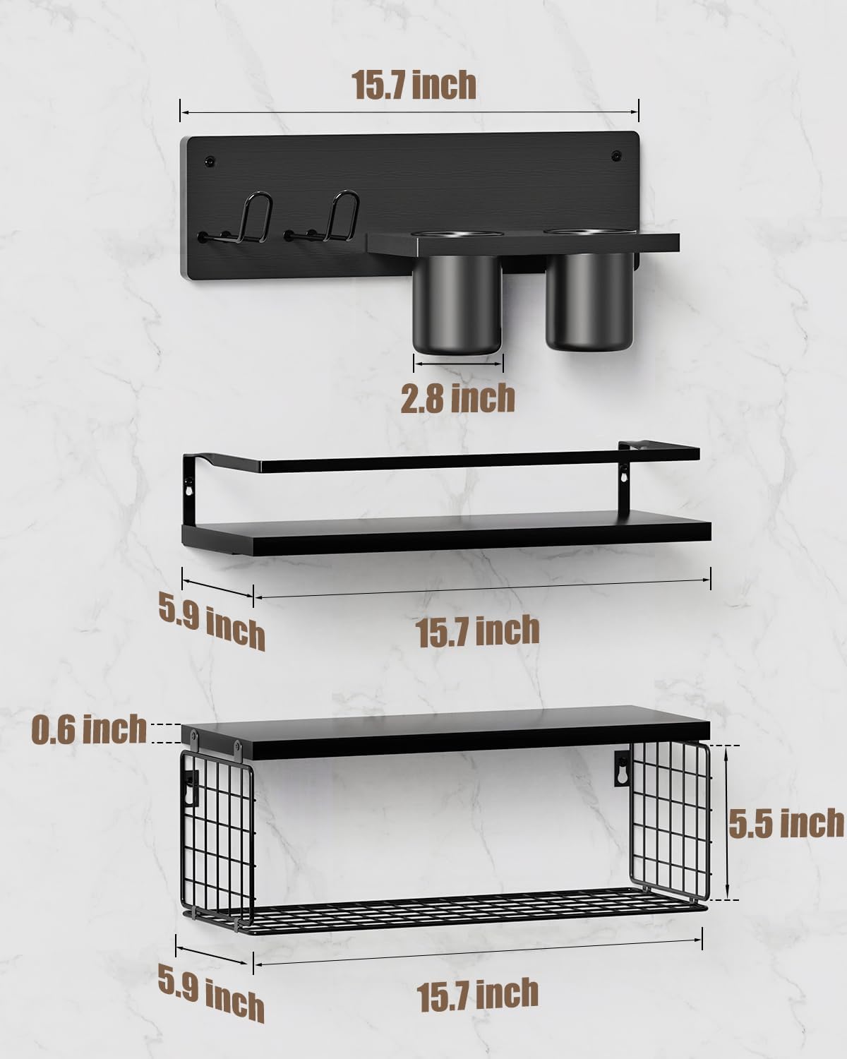 Versatile Floating Storage Shelf for Bathroom Bedroom Kitchen and Living Room