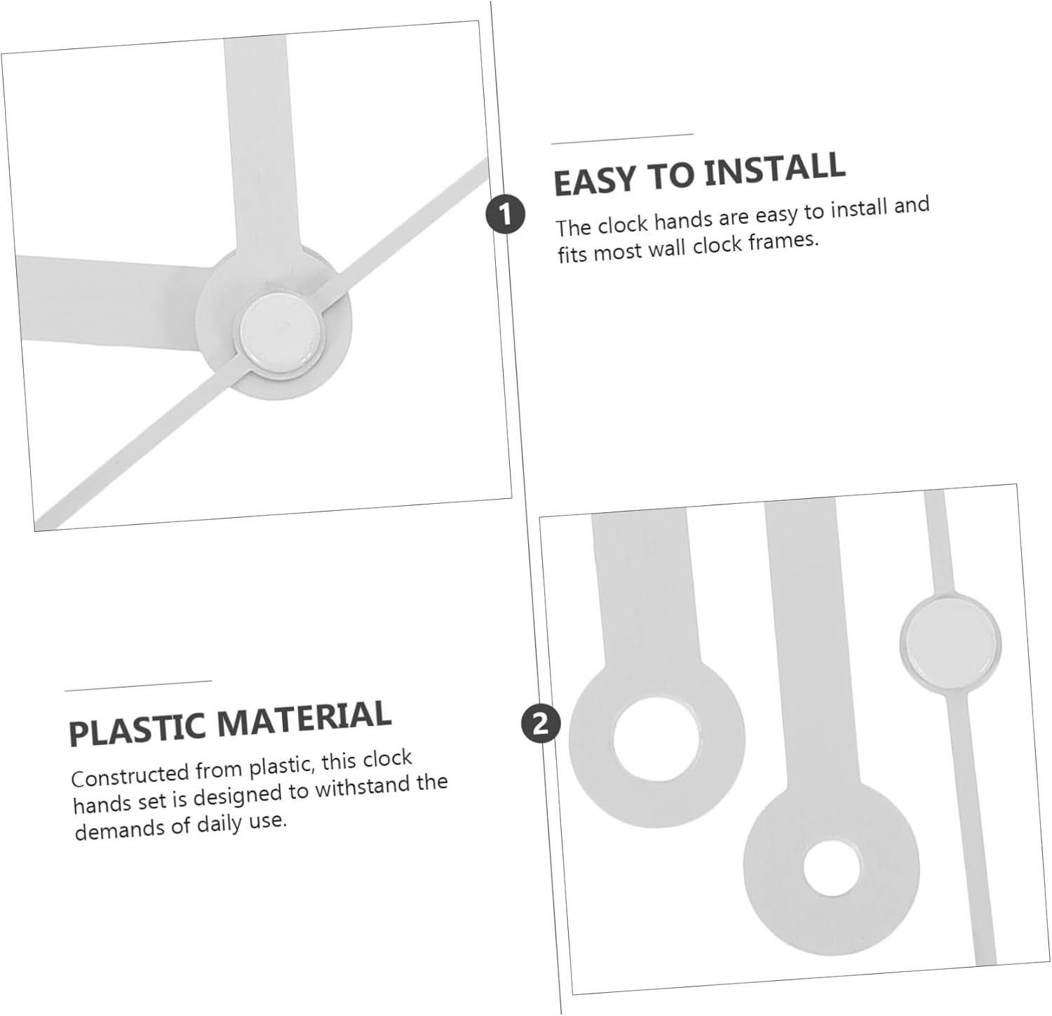 10 Set White Wall Clock Hands for DIY or Repair Use