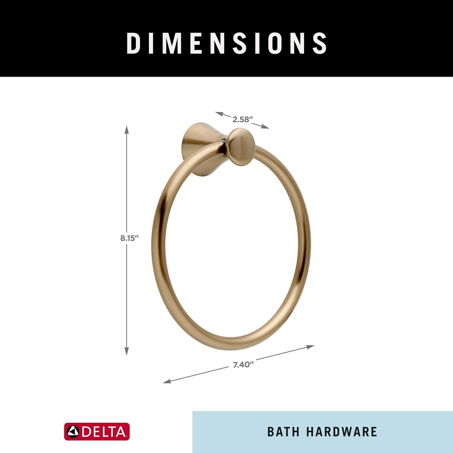Delta 73846-CZ Towel Ring Modern Champagne Bronze