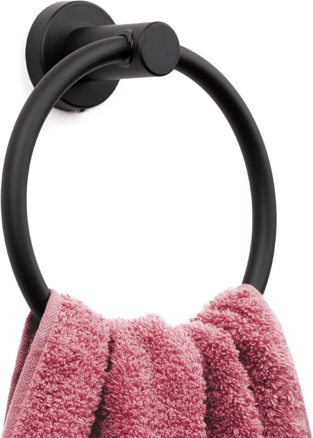 Marmedolux ACC Matte Black Towel Ring - Durable Sturdy Home Kitchen Bathroom Towel Holder