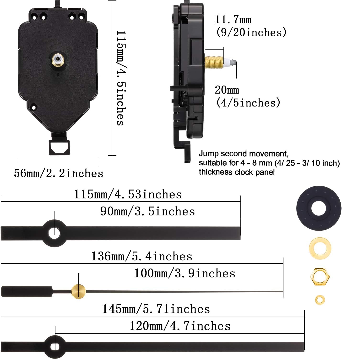 Gejoy Pendulum Clock Mechanism Replacement Kit