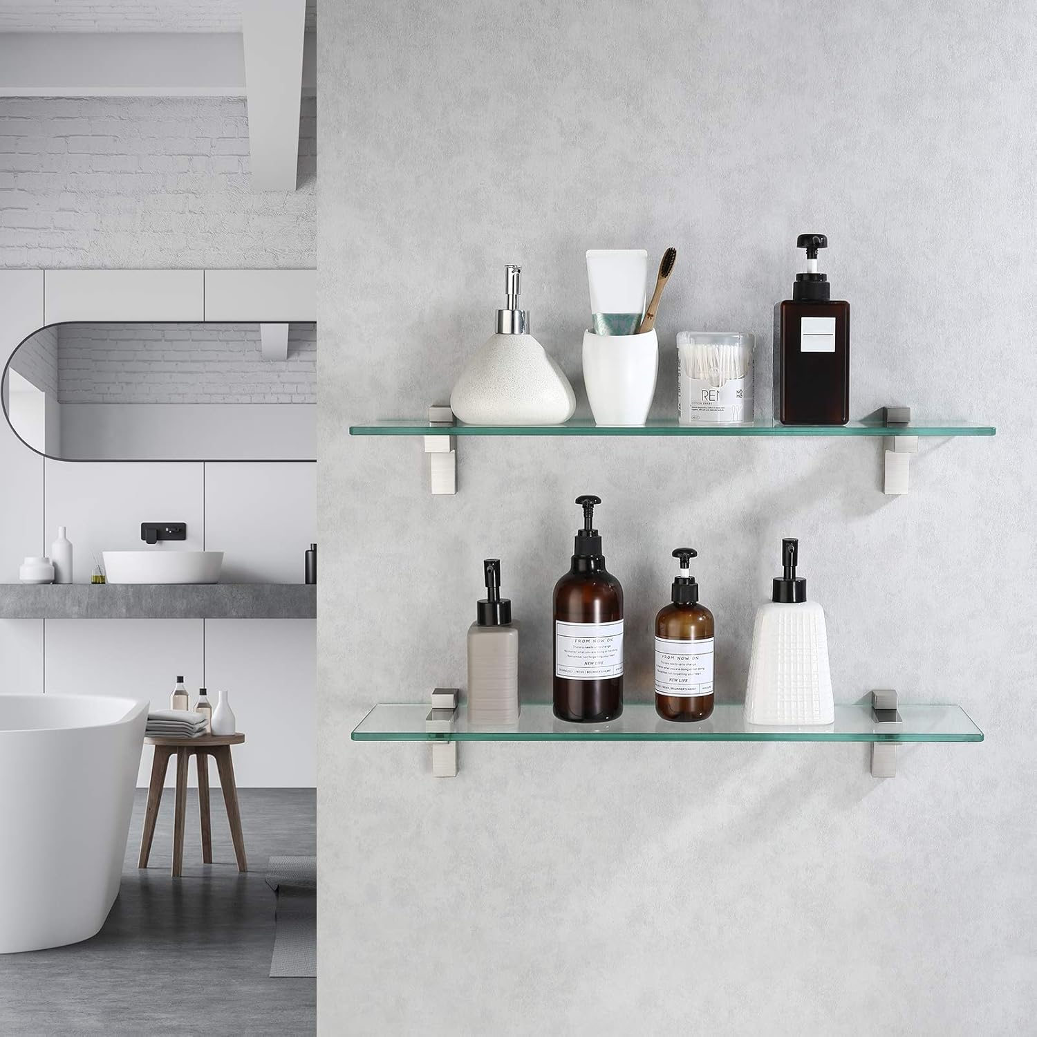 KES Tempered Glass Shelves for Bathroom Space-Saving Best Choice