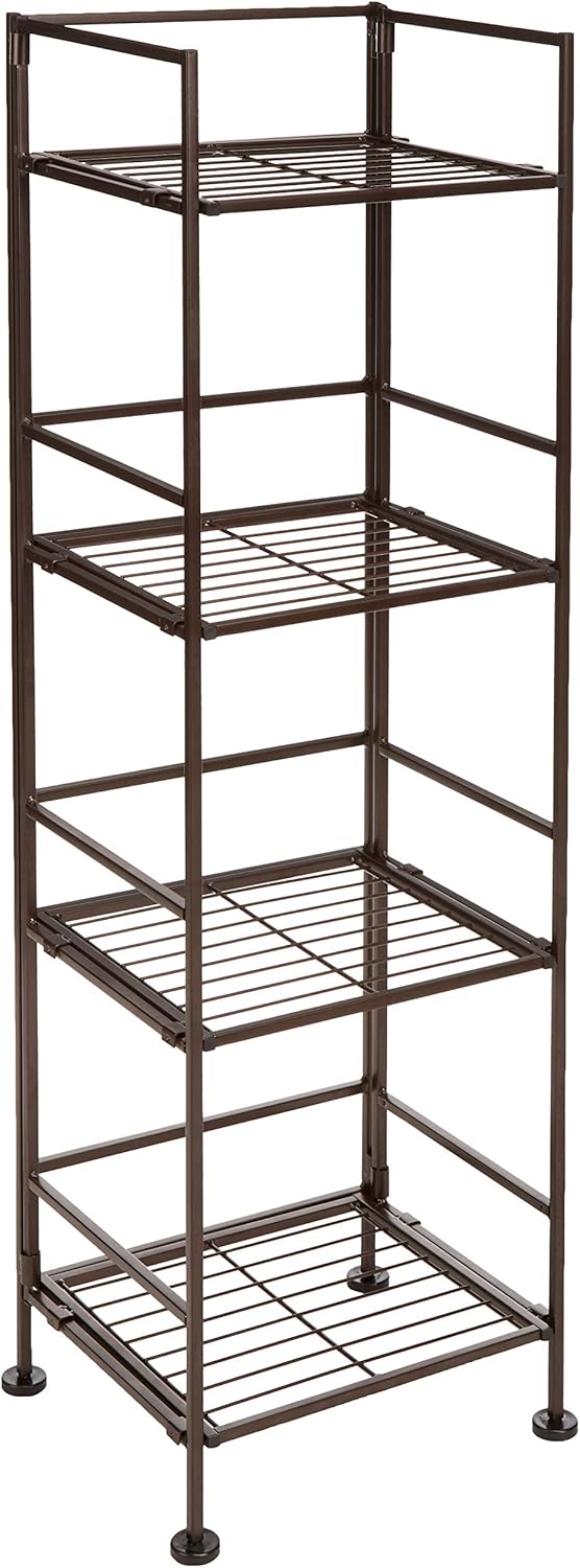 Amazon Basics 4-Tier Iron Tower Shelf Black