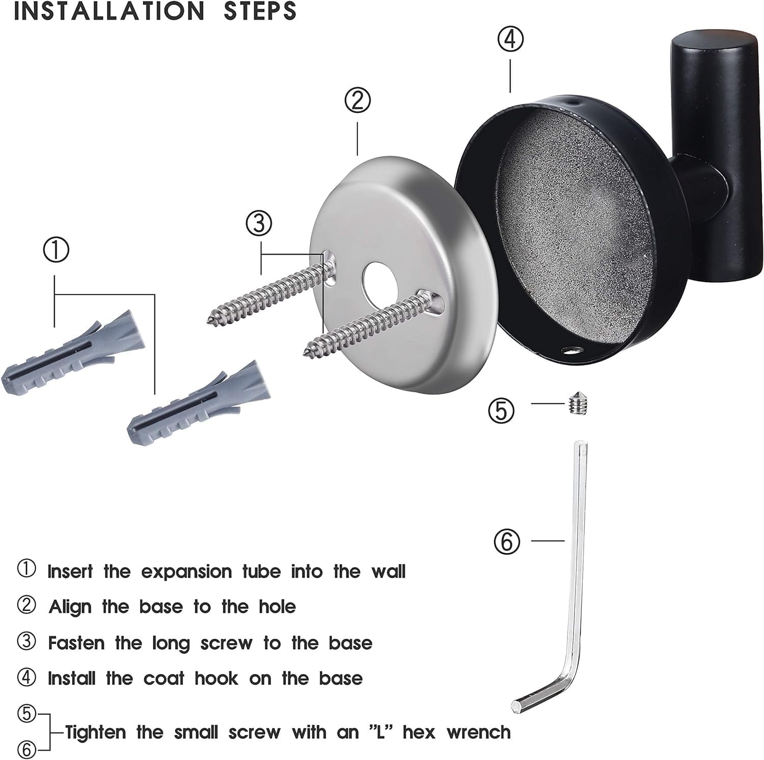 Towel Hook Set Matte Black
