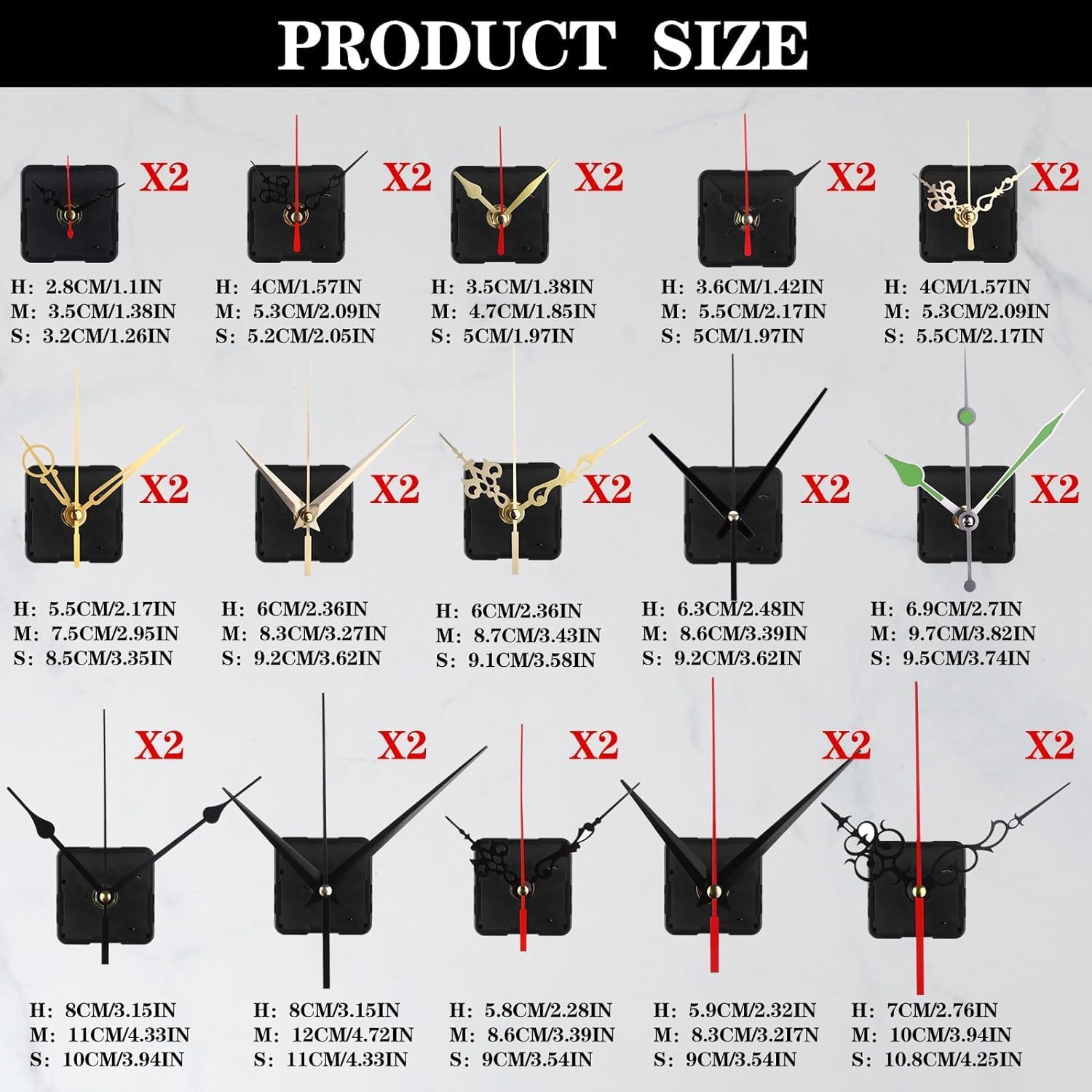 30-Pack Replacement Quartz Clock Movement Kit for Repairing Installing