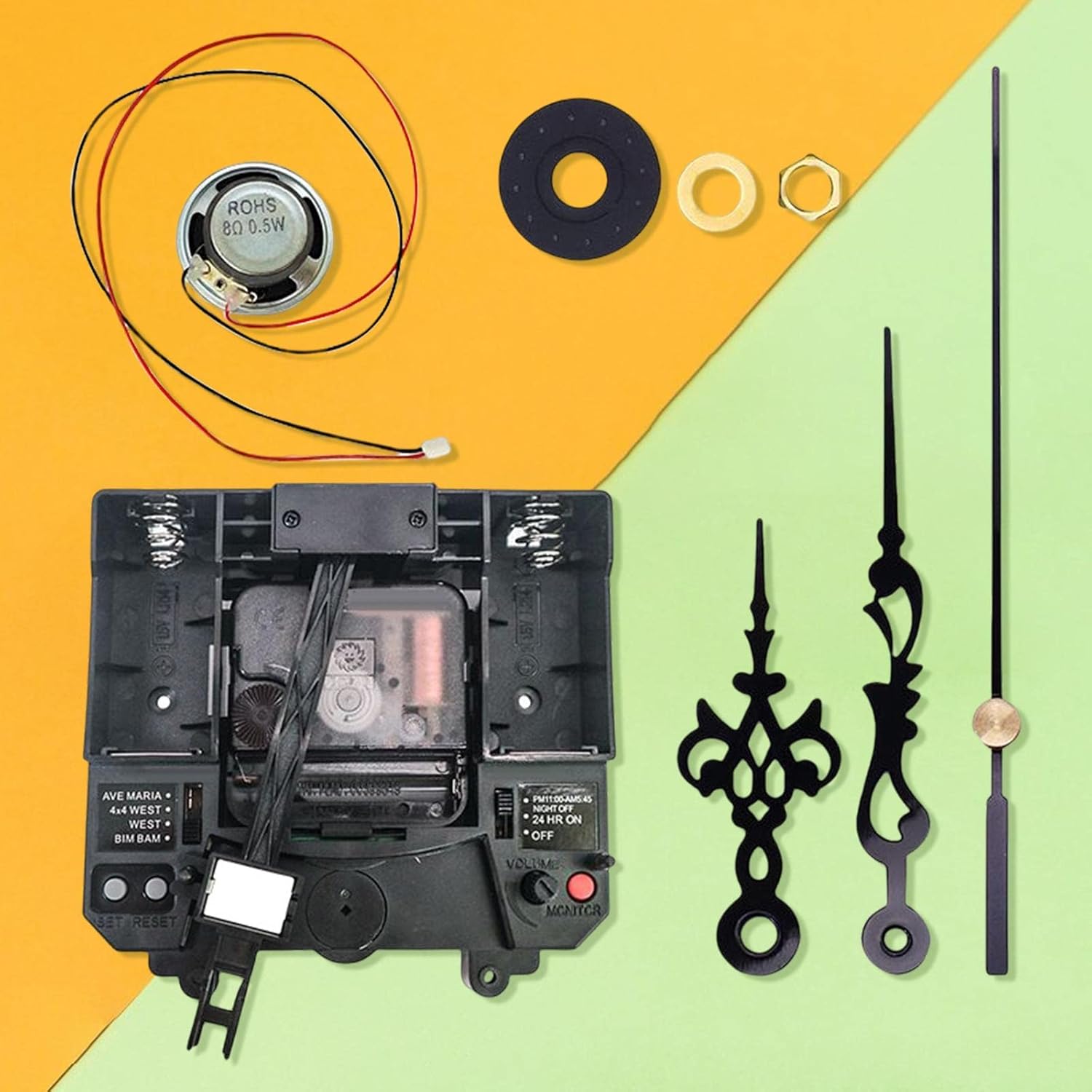 Milageto Quartz Clock Kit Easy to Repair Wallet Moved Sounds