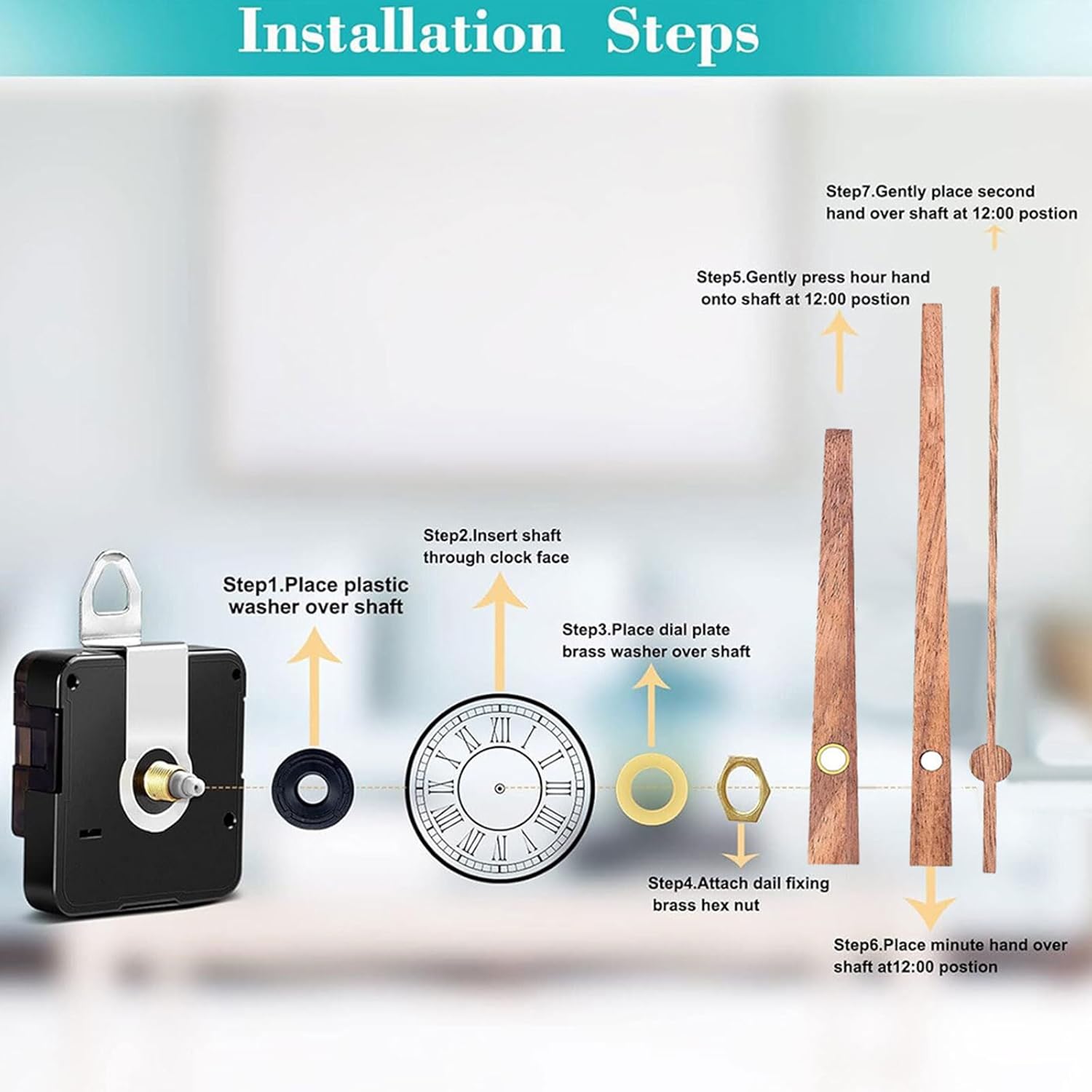 Easy_install Wood Wall Clock Movement Repair Kit