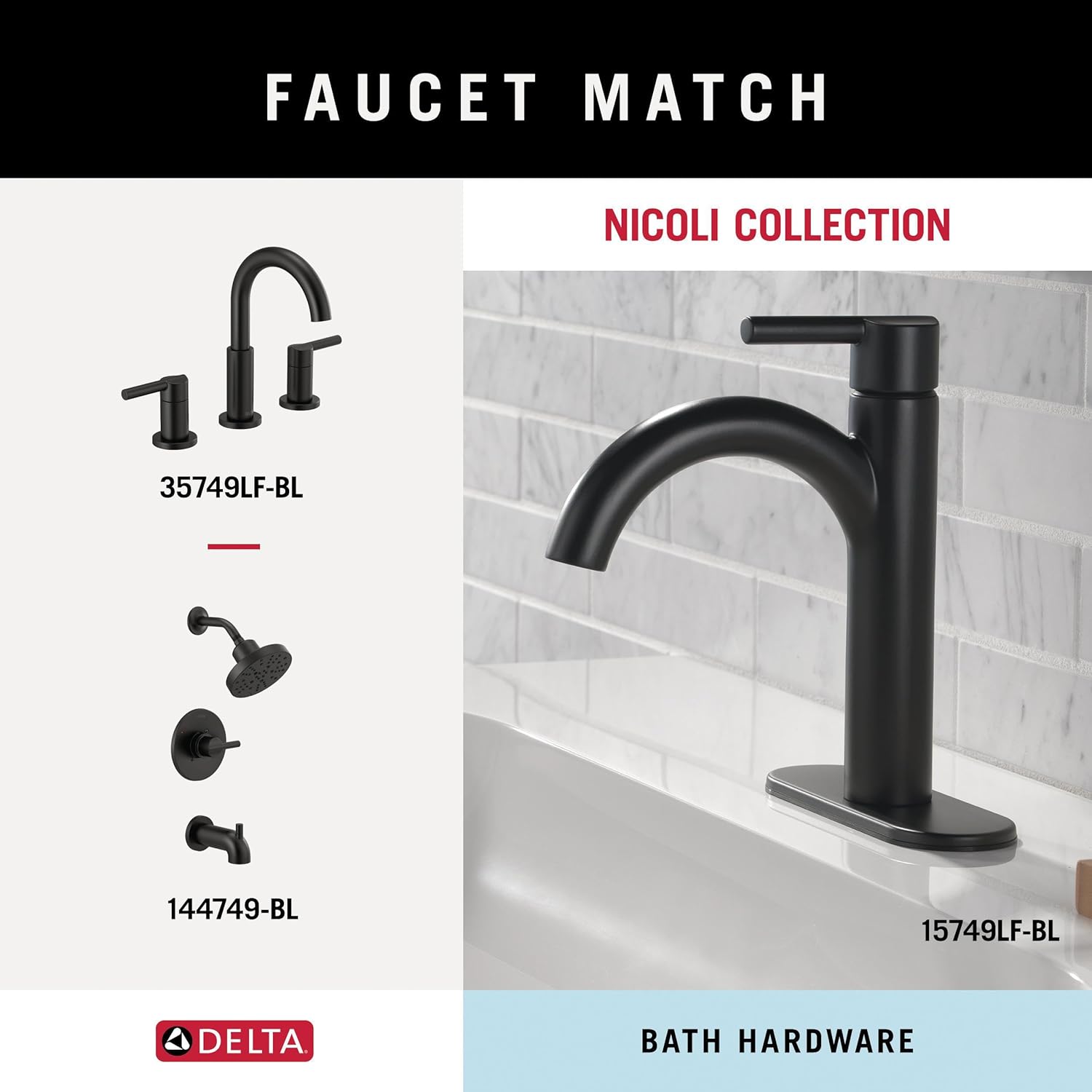 Delta Nicoli Bath Towel Holder Matte Black