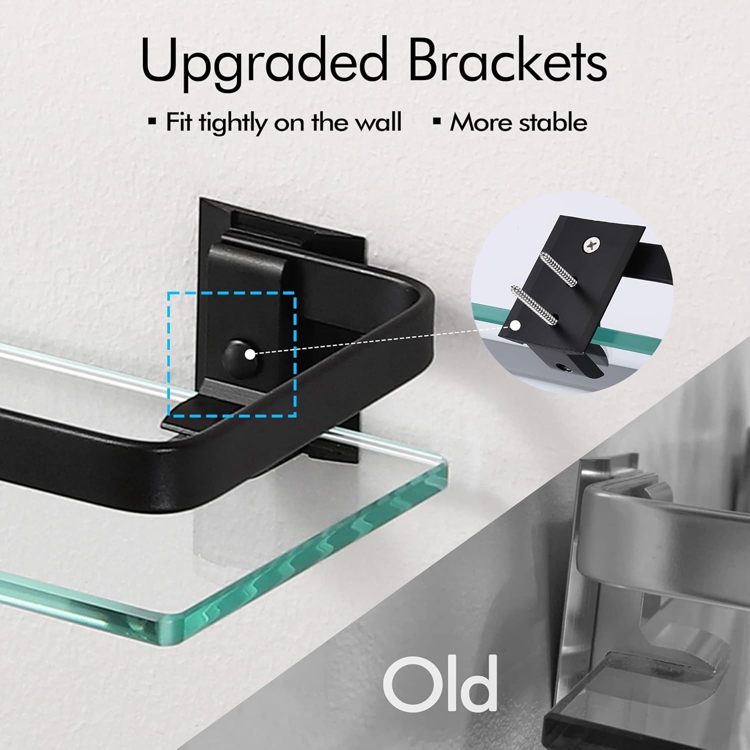KES Bathroom Wall Shelf Tempered Glass Extra Thick Rust-Resistant High-Strength Shelf