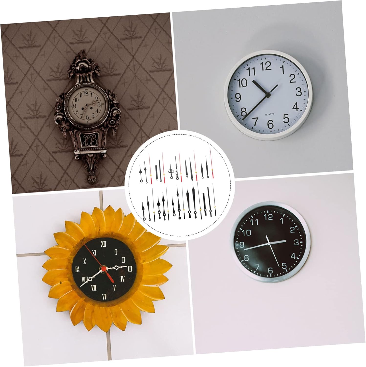10-Piece Mute Wall Clock Movement Kit for DIY Clocks