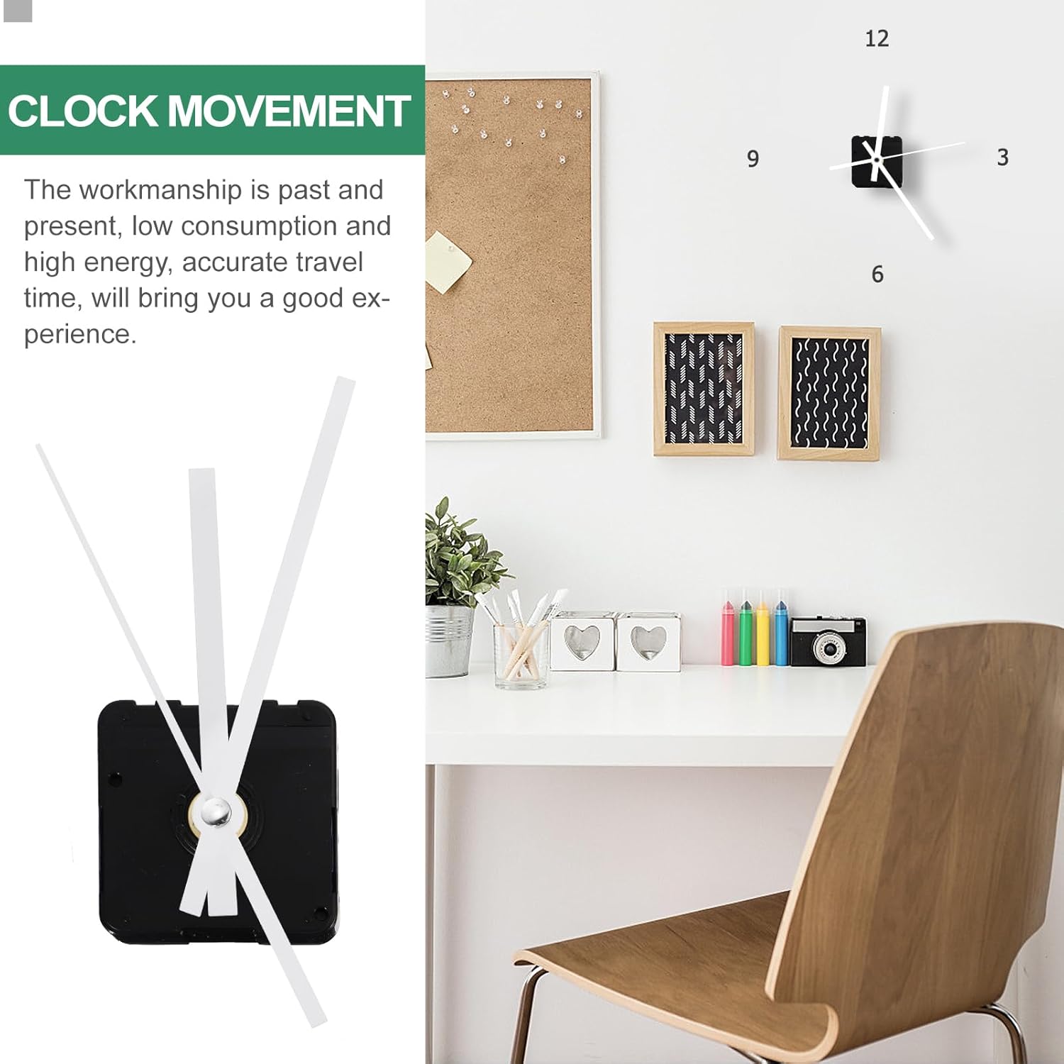 Cabilock DIY Clock Mechanism Replacement for Wall Clock Repair Noiseless Durable