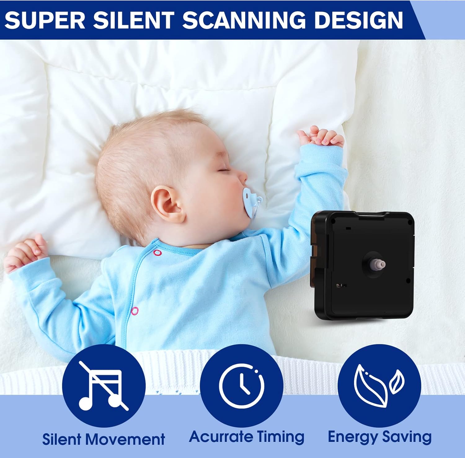DEEWISH Battery-Operated Quartz Clock Movement Replacement No Hands