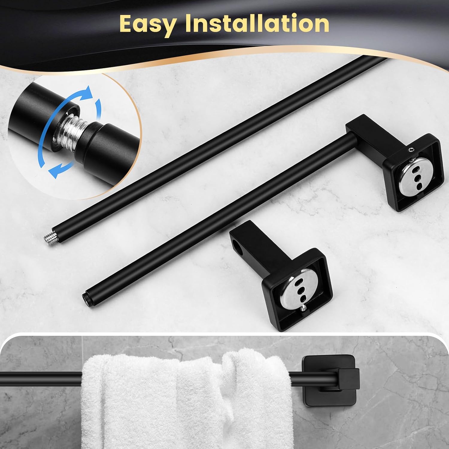Sturdy Modern Bathroom Hardware Set for Home