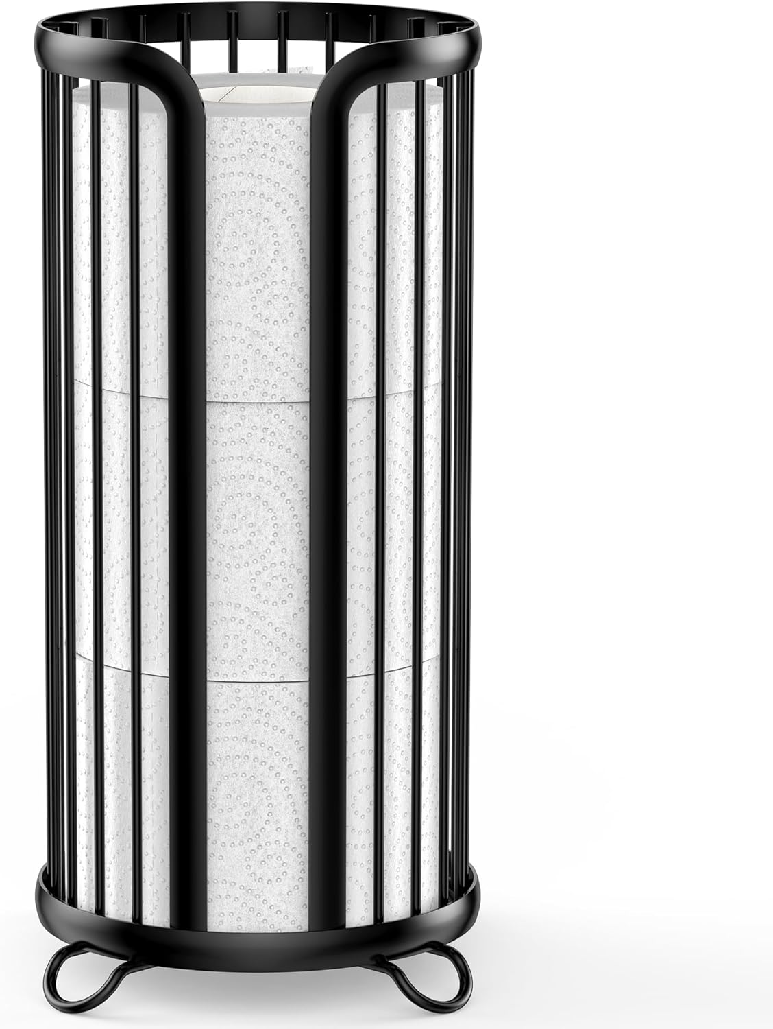 Bunoxea Freestanding Toilet Paper Holder Modern Black