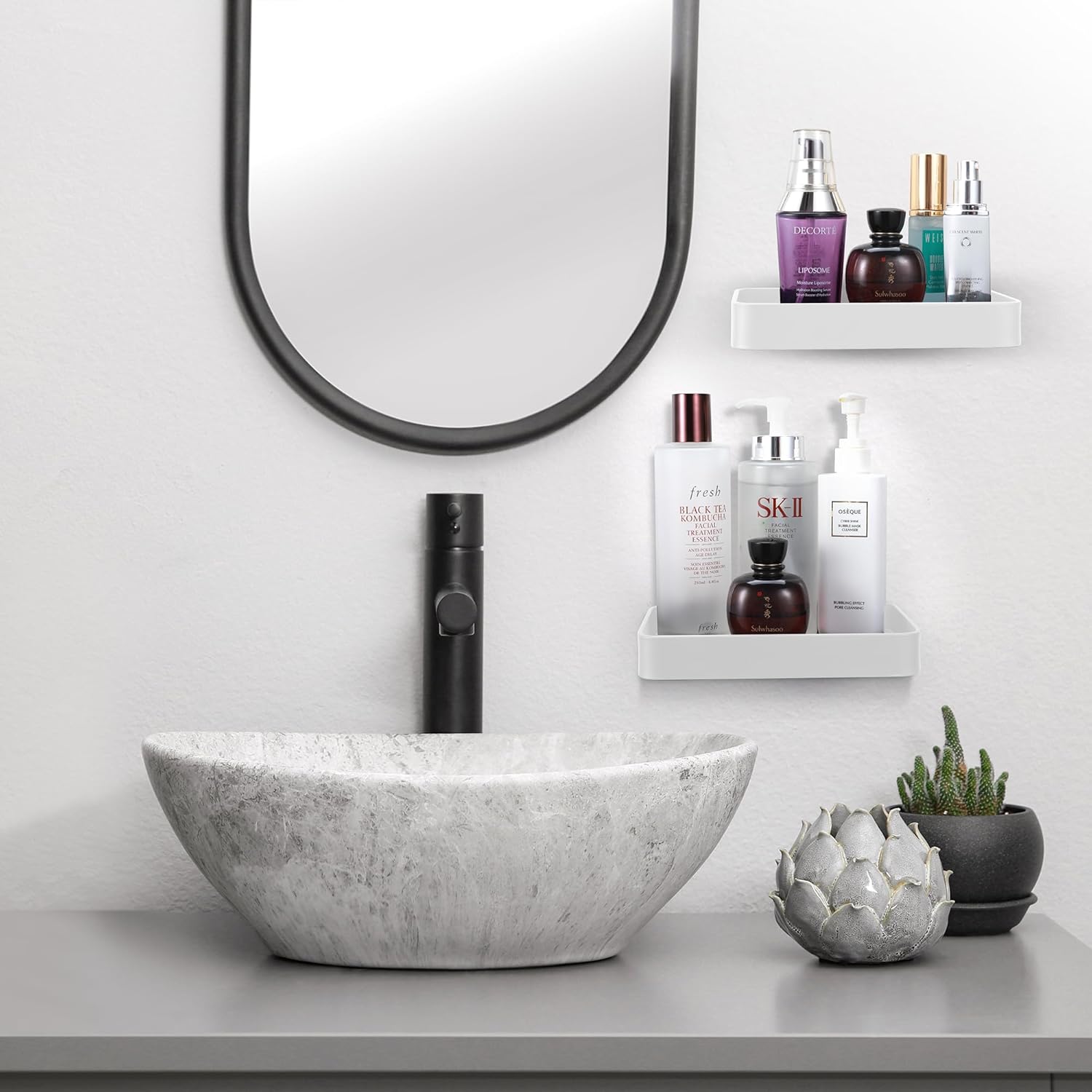 Z Metnal Rust-Resistant Floating Wall Organizer for Bathrooms