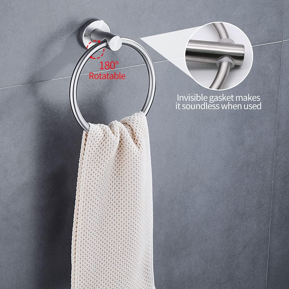 Complete 10-Piece Bathroom Hardware Set Modern Brushed Nickel Design