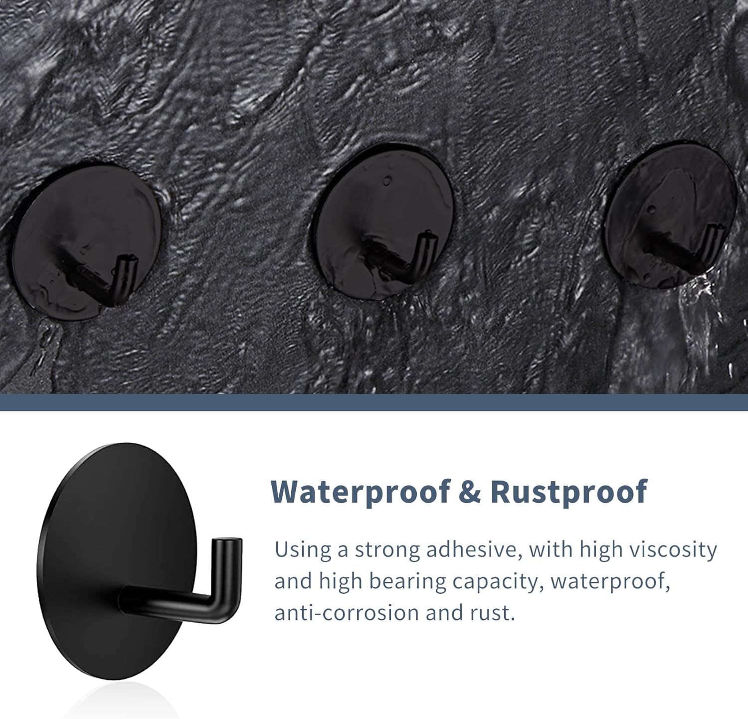 RiseAge 4-Piece Stainless Steel Adhesive Shower Hooks