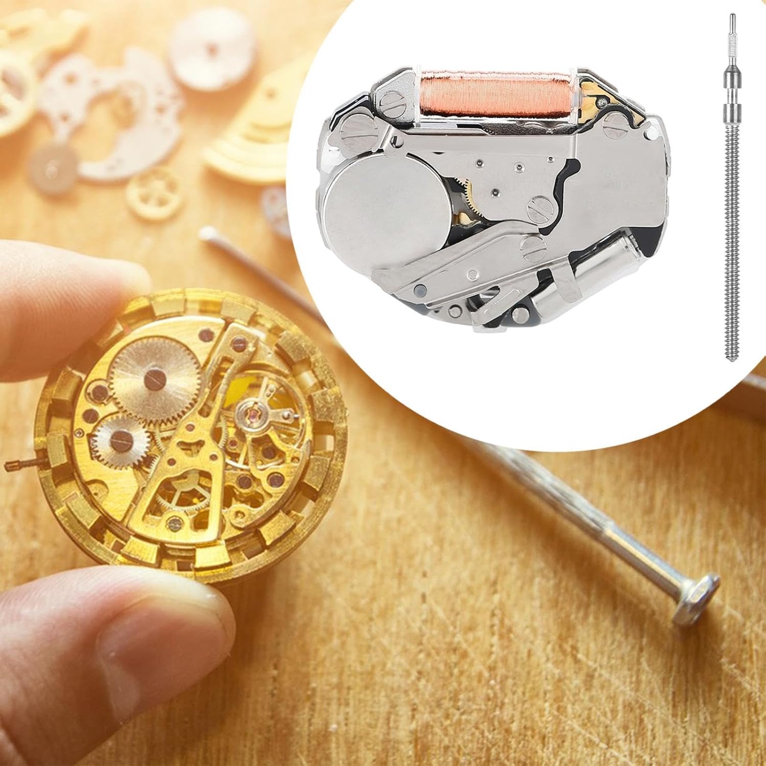 Watch Clock Movement Wall Clock Repair Part Metal Three Hand