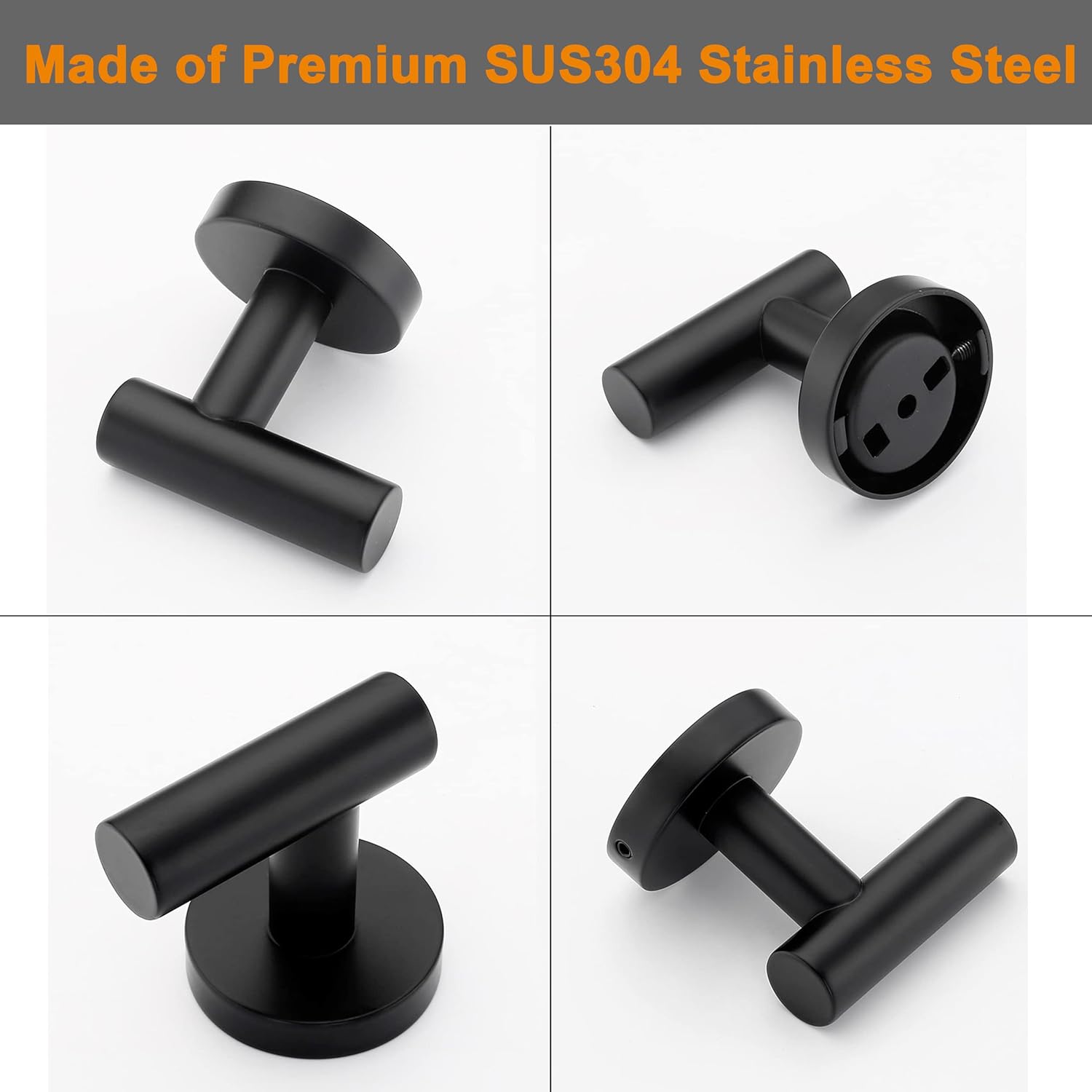 Nolimas Stainless Steel Towel Hook Matte Black