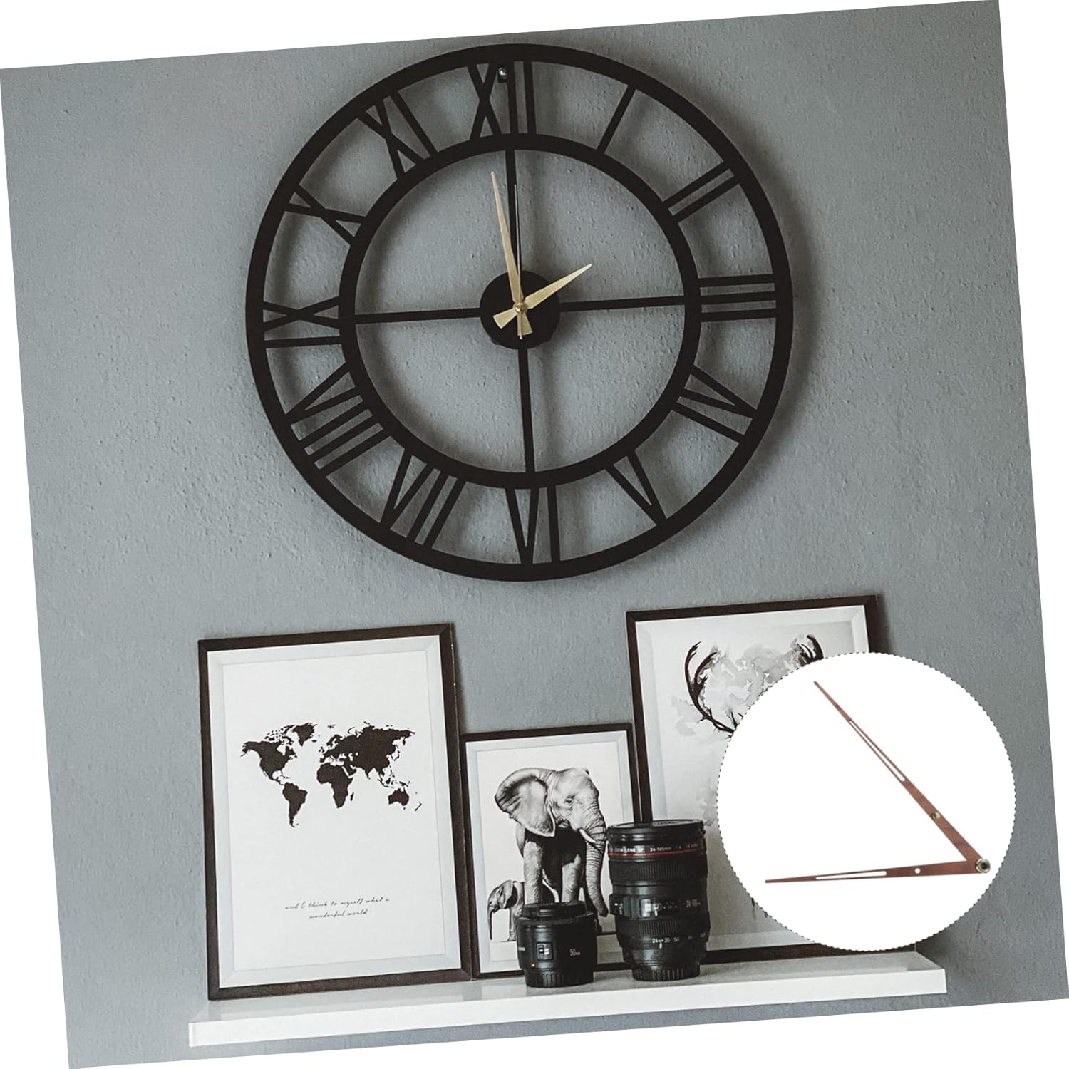 Wooden Wall Clock Pointer Set 12-Tip Vase Modern DIY Clock Replacement
