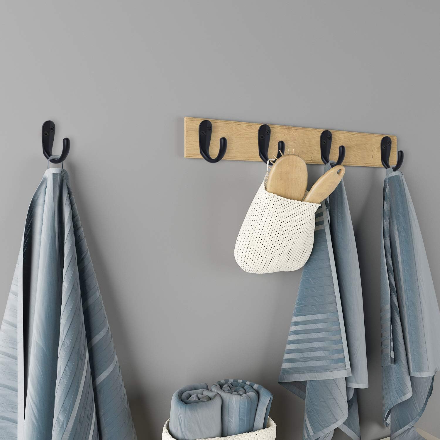 15-Piece Folding Wall-Mounted Coats Towels Hooks for Home Use