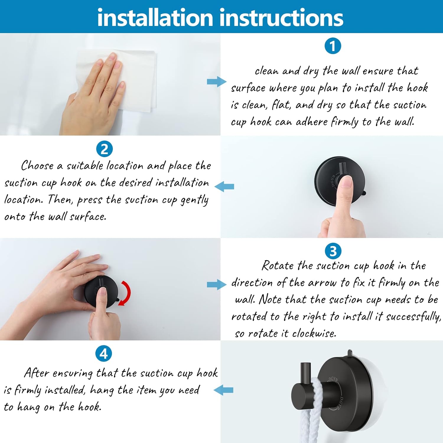 DGYB Suction Cup Towel Hook Set