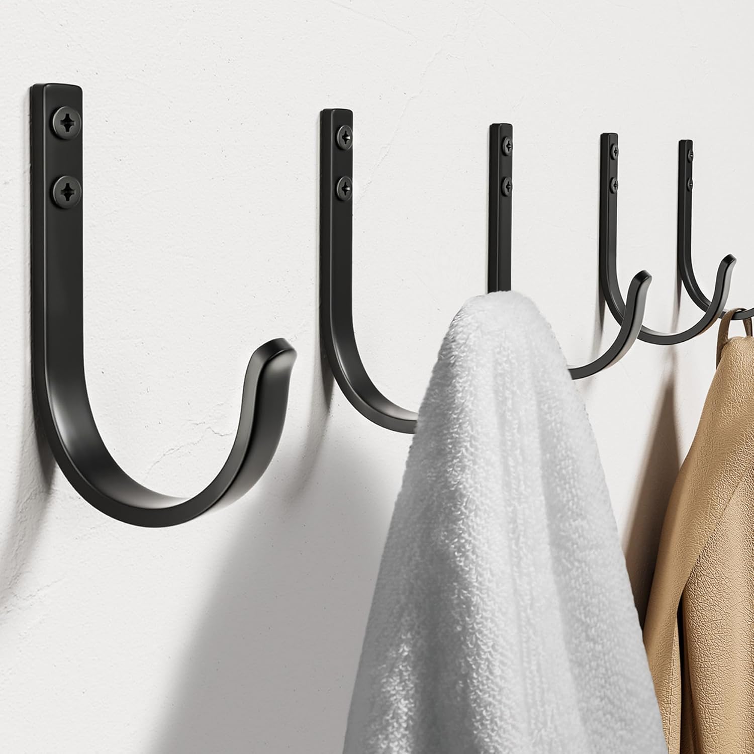 22LB Stainless Metal Robe Towel Hangers 5-Pack