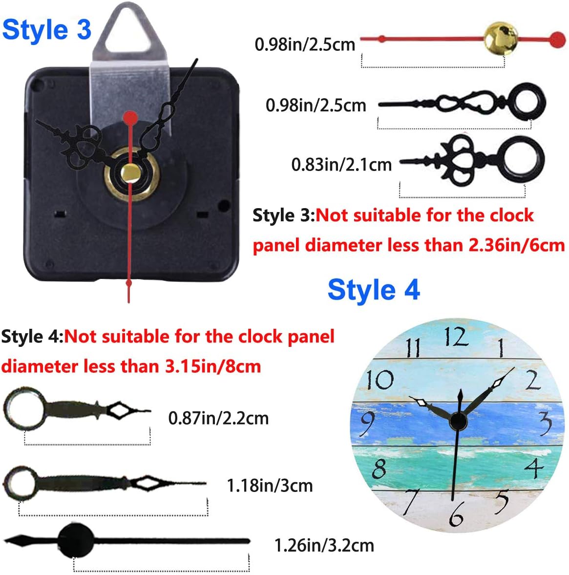 High-Quality Battery-Operated Clock Movement Parts for DIY Repair 2-Pack
