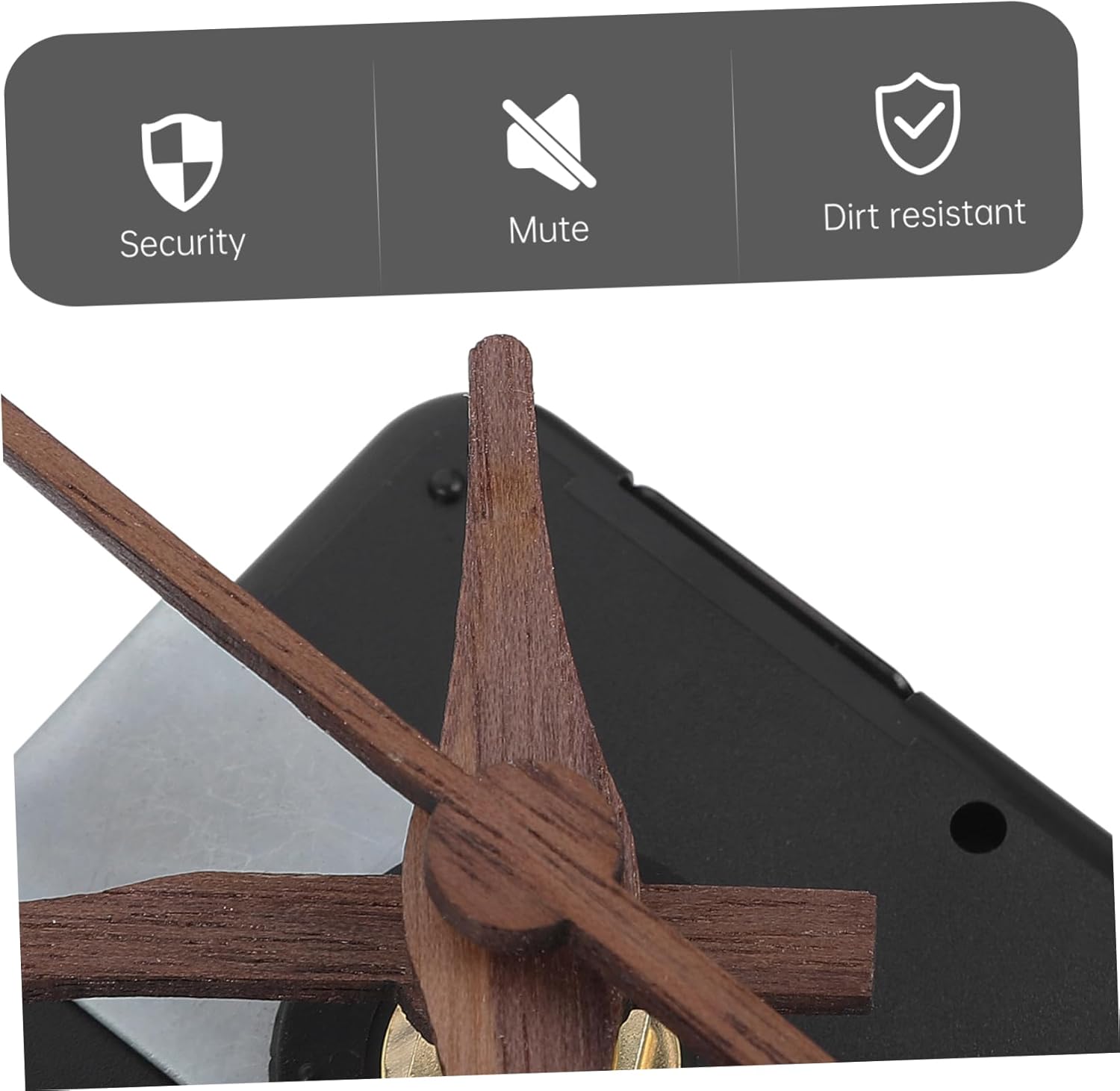 Sturdy Clock Mechanism Kit 4 Sets - Walnut Wood Hands