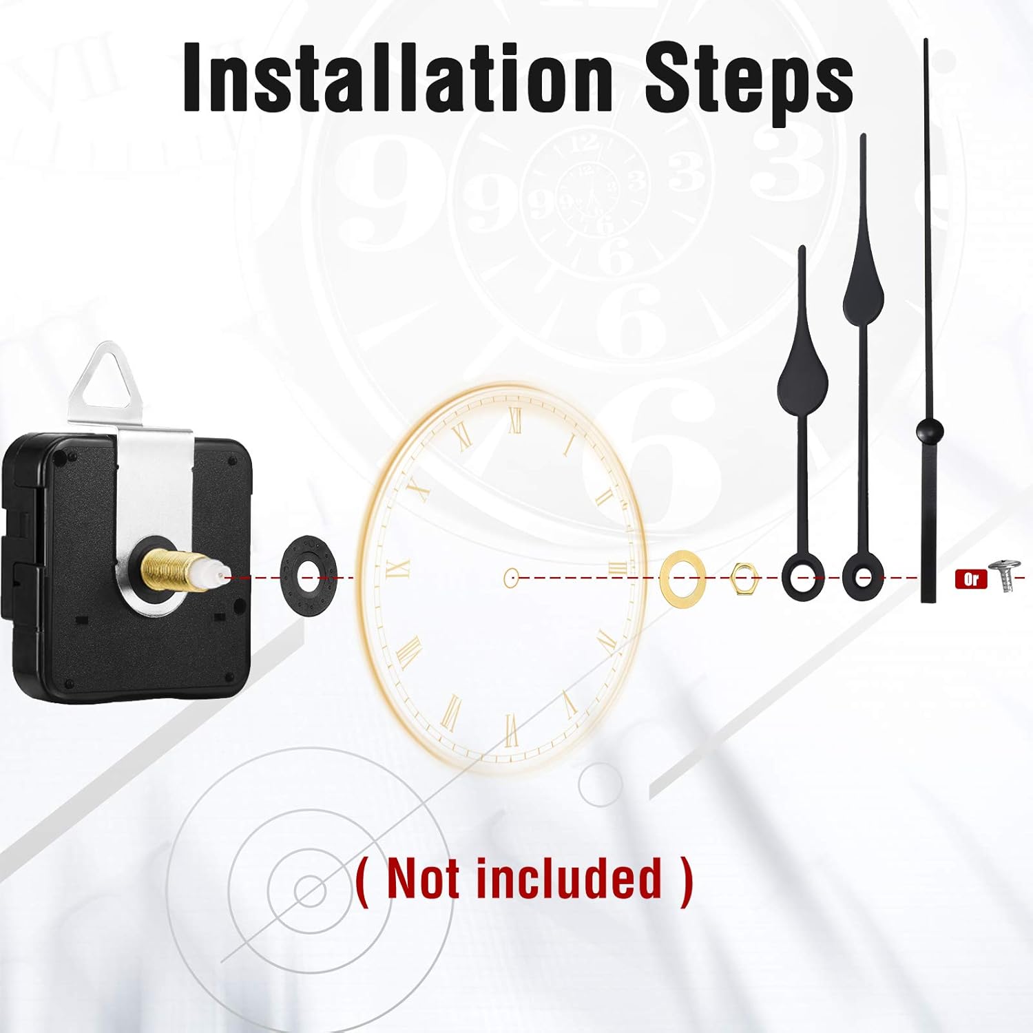 2-Piece Clock Repair Kit for Mechanisms and Hands