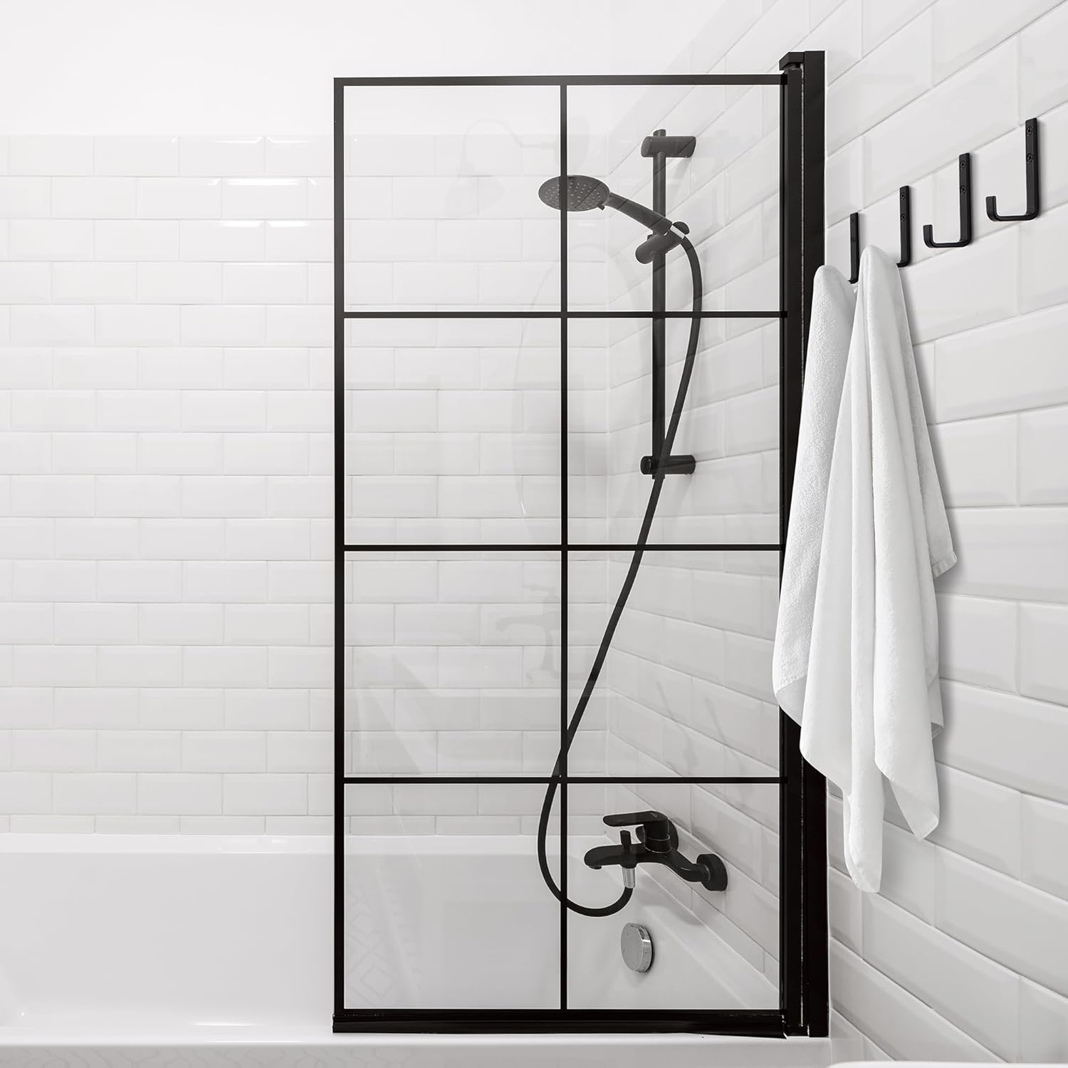 Stylish Matte Black Bathroom Towel Hangers