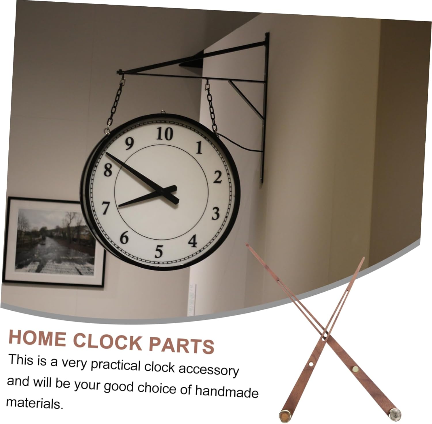 Wooden Wall Clock Pointer Set 12-Tip Vase Modern DIY Clock Replacement