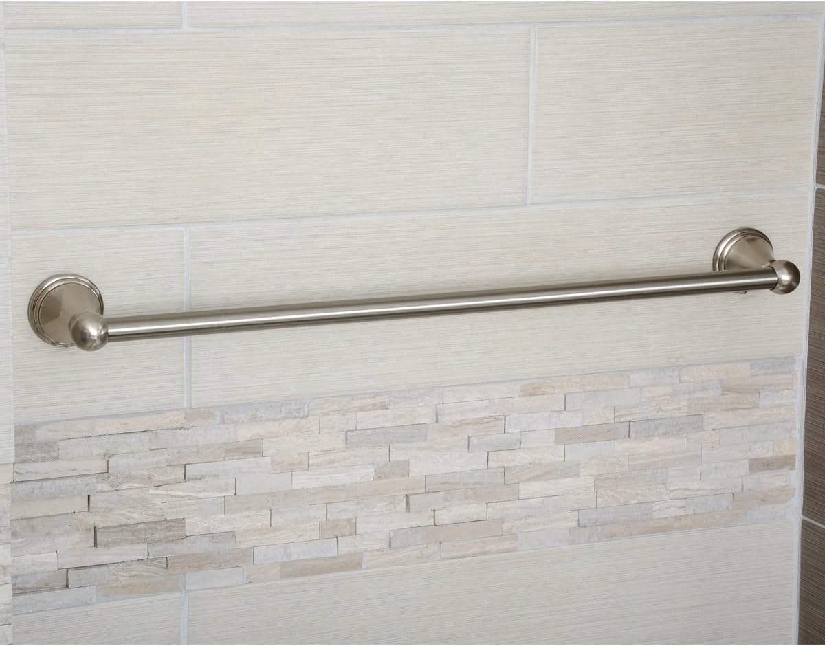 Amazon Basics Modern Towel Bar 24 x 70 Zinc Alloy Satin Nickelamazonbasicscom