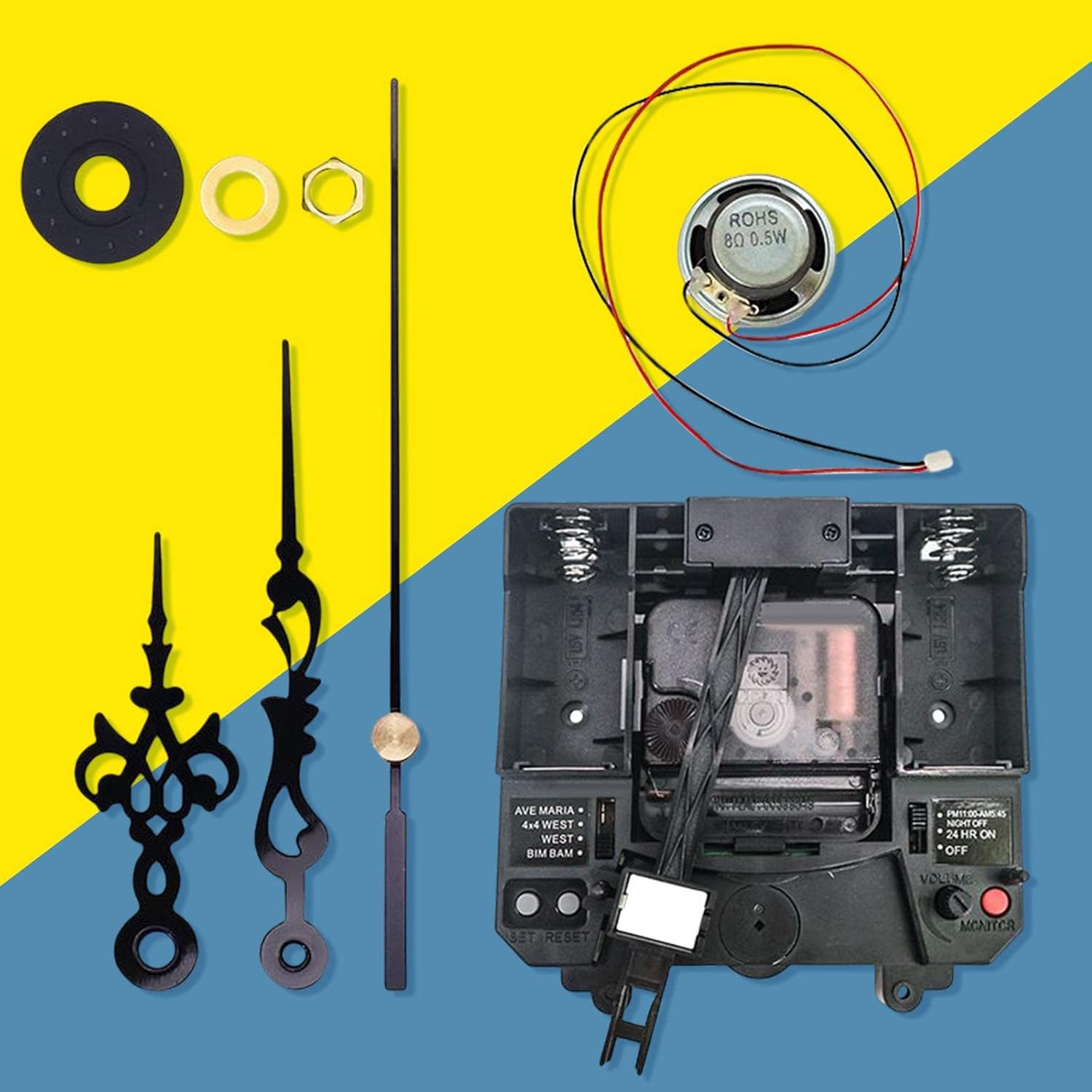 Milageto Quartz Clock Kit Easy to Repair Wallet Moved Sounds