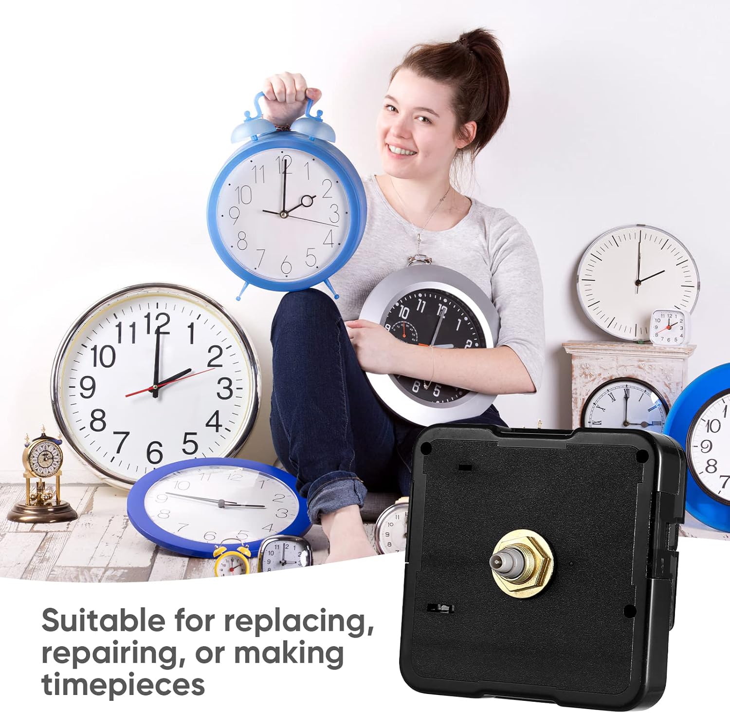Ifundom Clock Mechanism Replacement quartz clock movement AThread length 532 inch